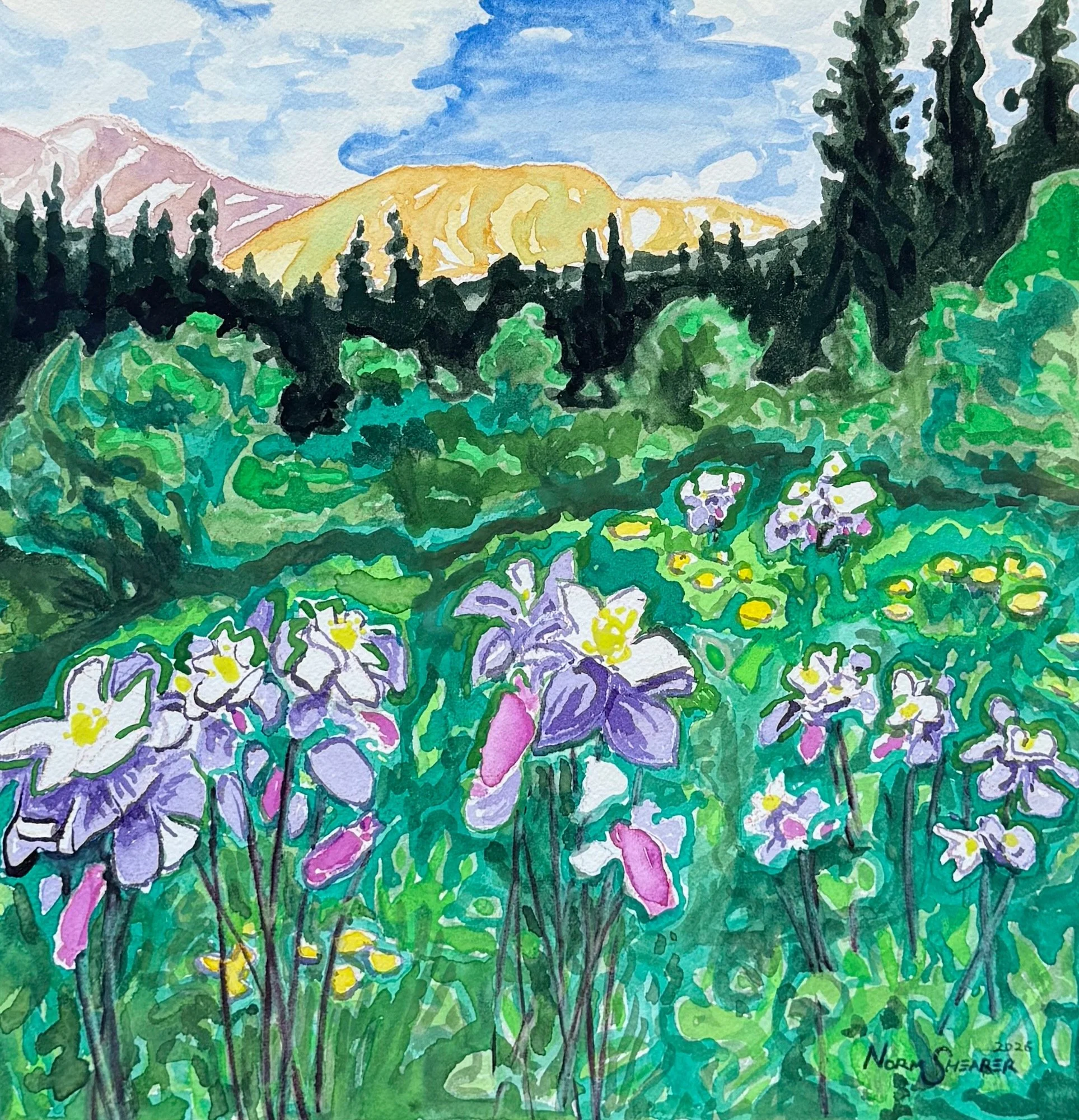 "Father’s Day Trail" 12 x 12, Watercolor on 140 lb. Arches, Private Collection