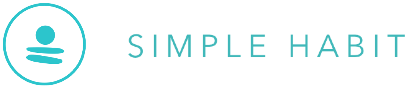 Simple Habit logo with a circular icon containing a stylized person meditating and the words "SIMPLE HABIT" in uppercase.