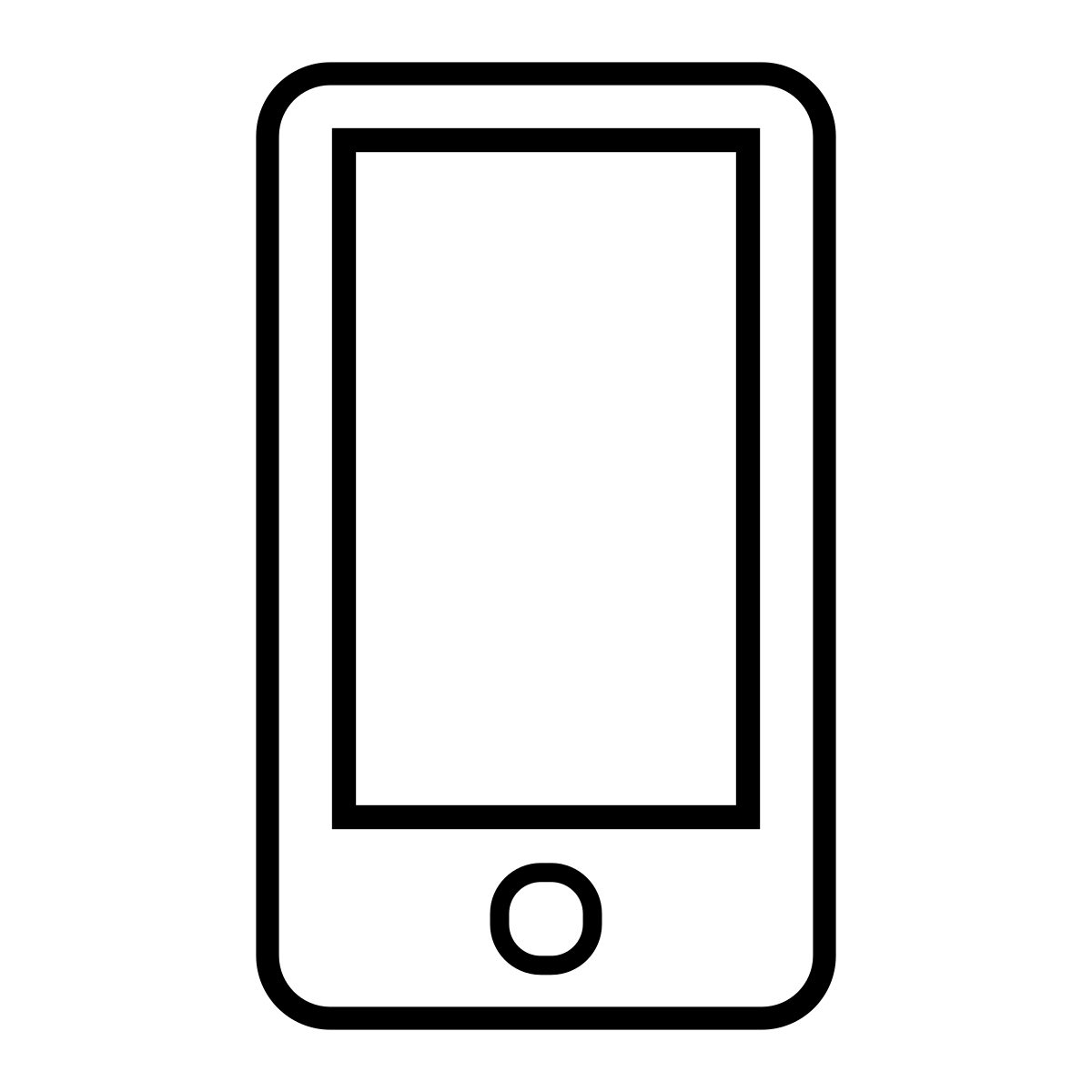 A line drawing of a cell phone.