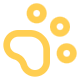 Stylized bootprint with three small circles above it