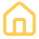 Gold outline of a house icon against a black background.