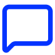 A speech bubble icon in blue.