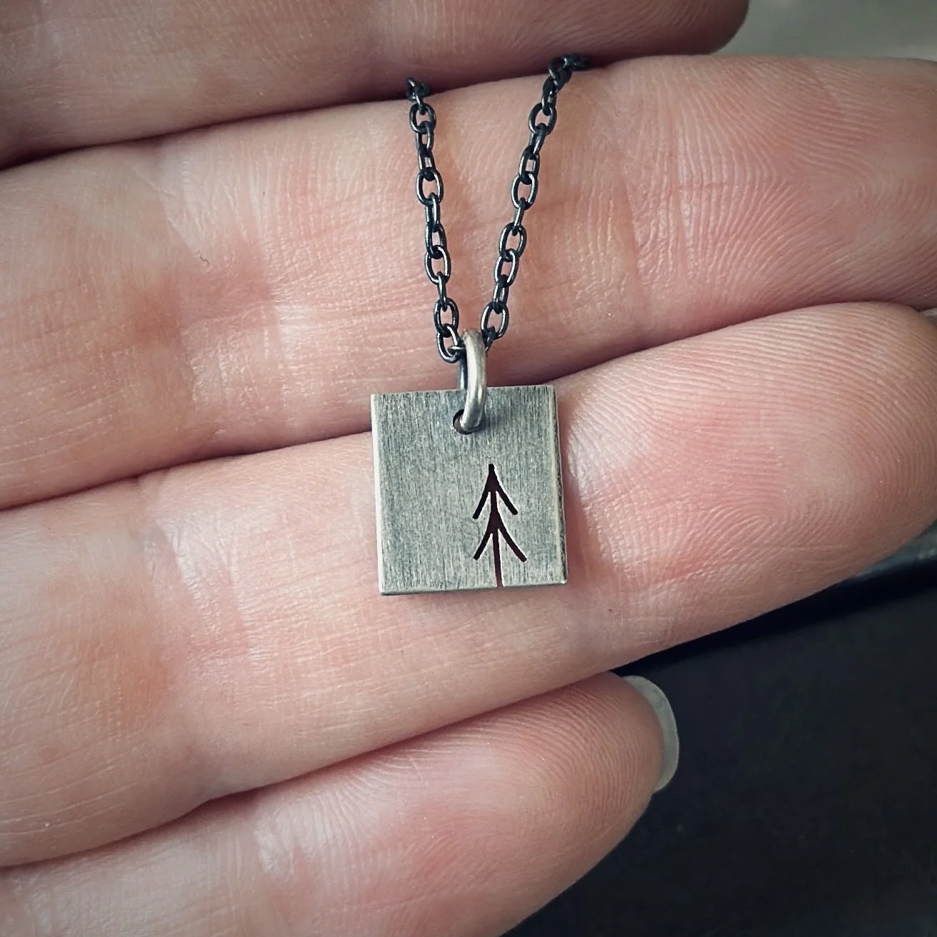 Tiny Pine sterling silver pendant