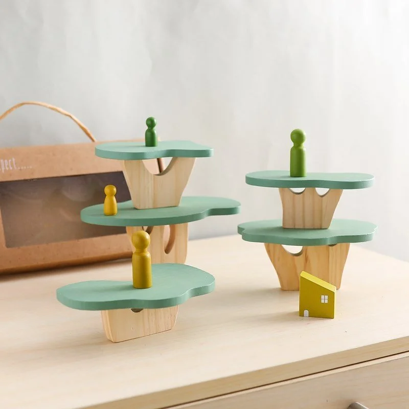 Montessori Wooden Tree Block Stacking Toy 