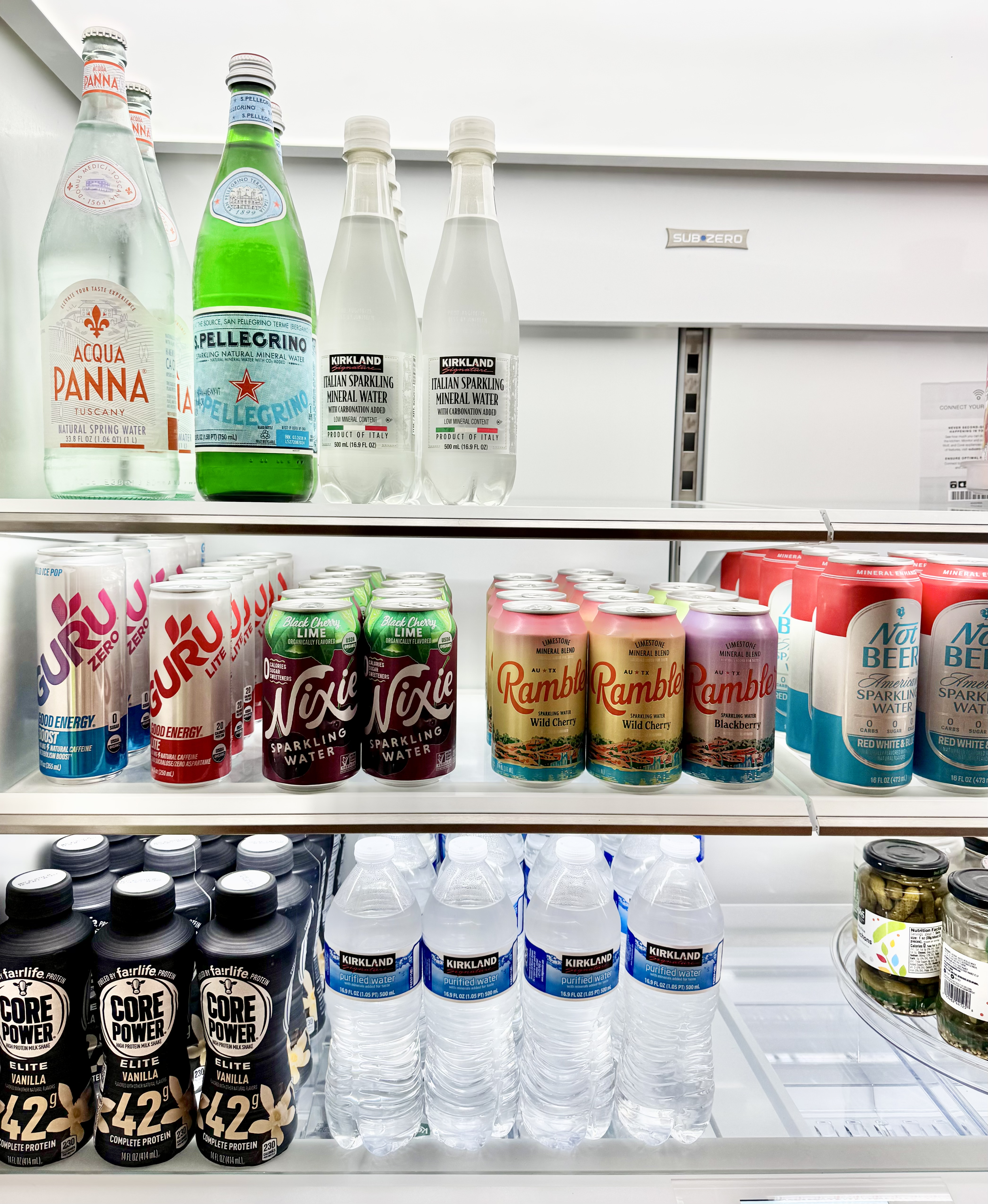 Drinks fridge organization - fridge organization, kitchen organization, professional home organizing services in Austin TX by Ordered Living Co