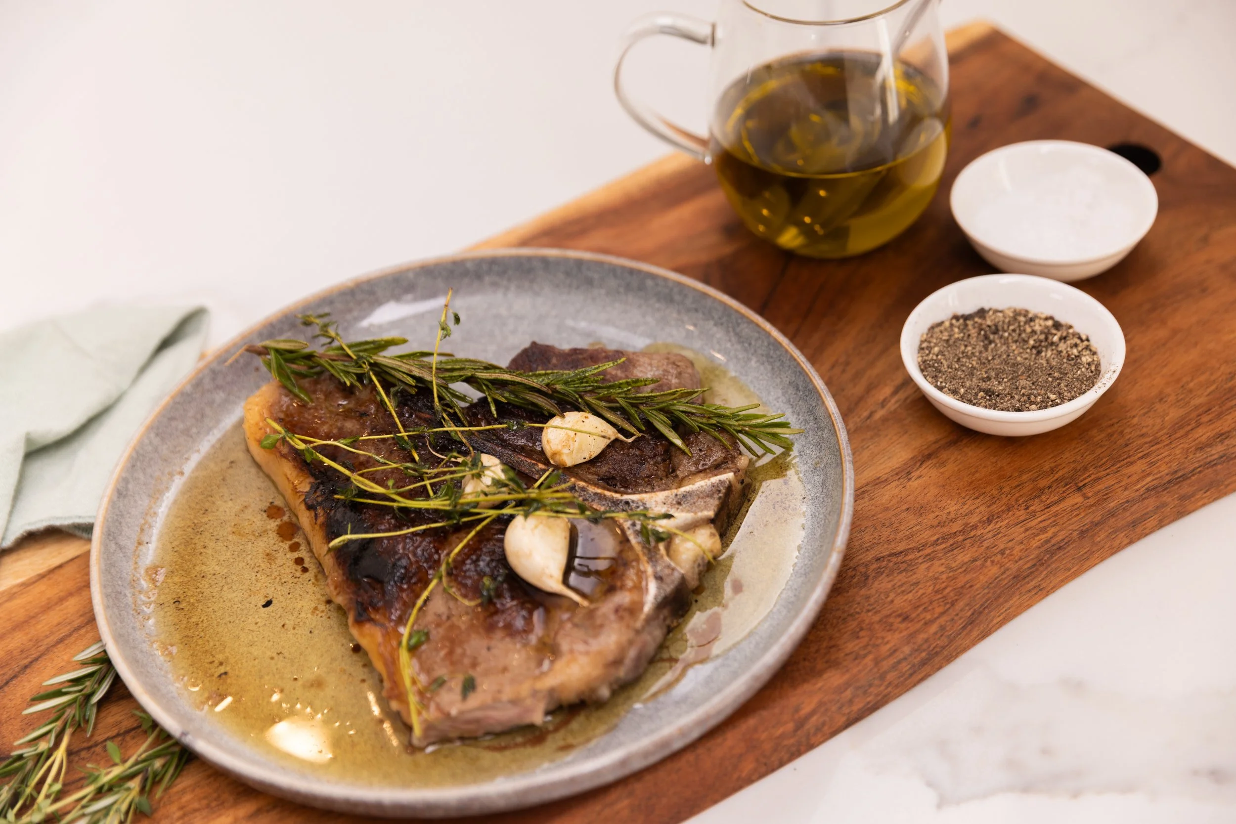 Farm 88 T-Bone Steak - with a Garlic and Herb Baste