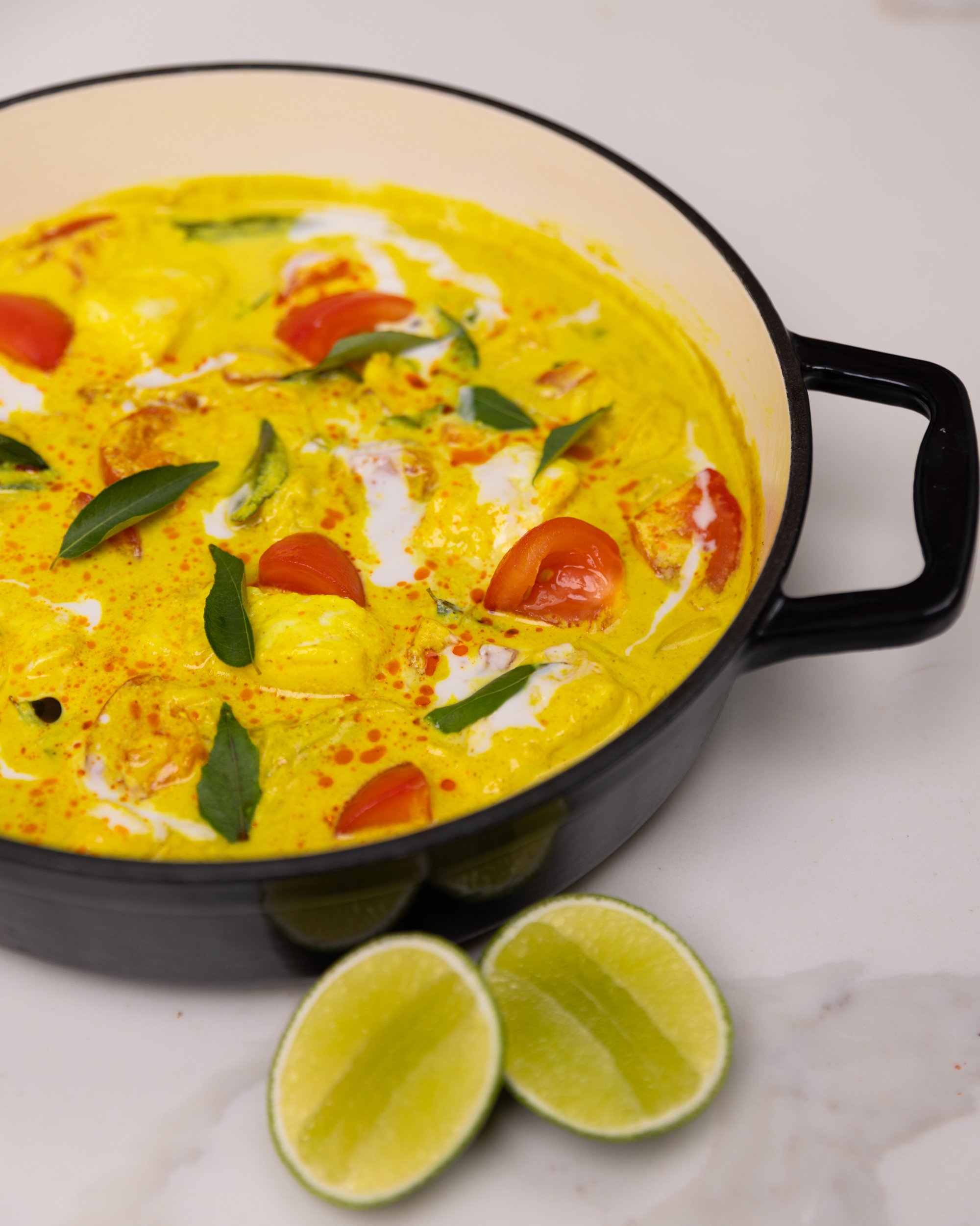 South Indian Fish Moilee with South Indian Red Rice