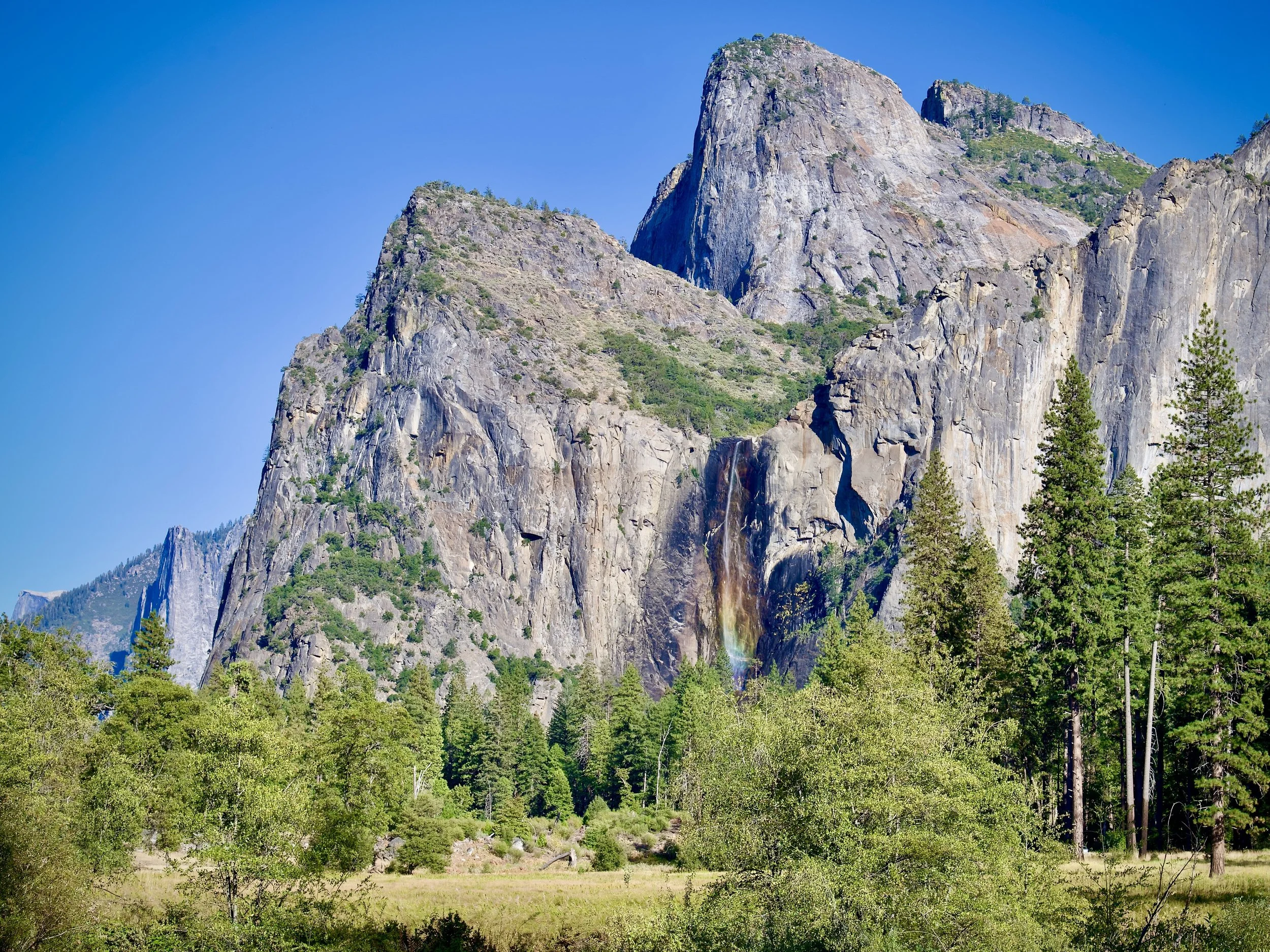 Bridalveil Fall rainbow in Yosemite