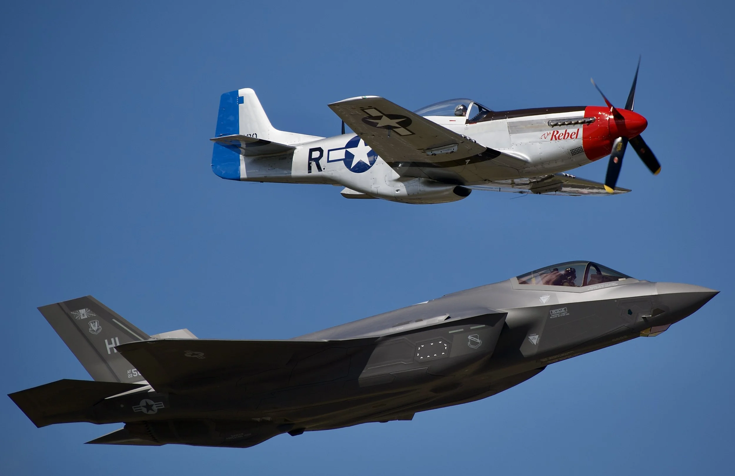 P-51D "Rebel" and F-35 Lightning II