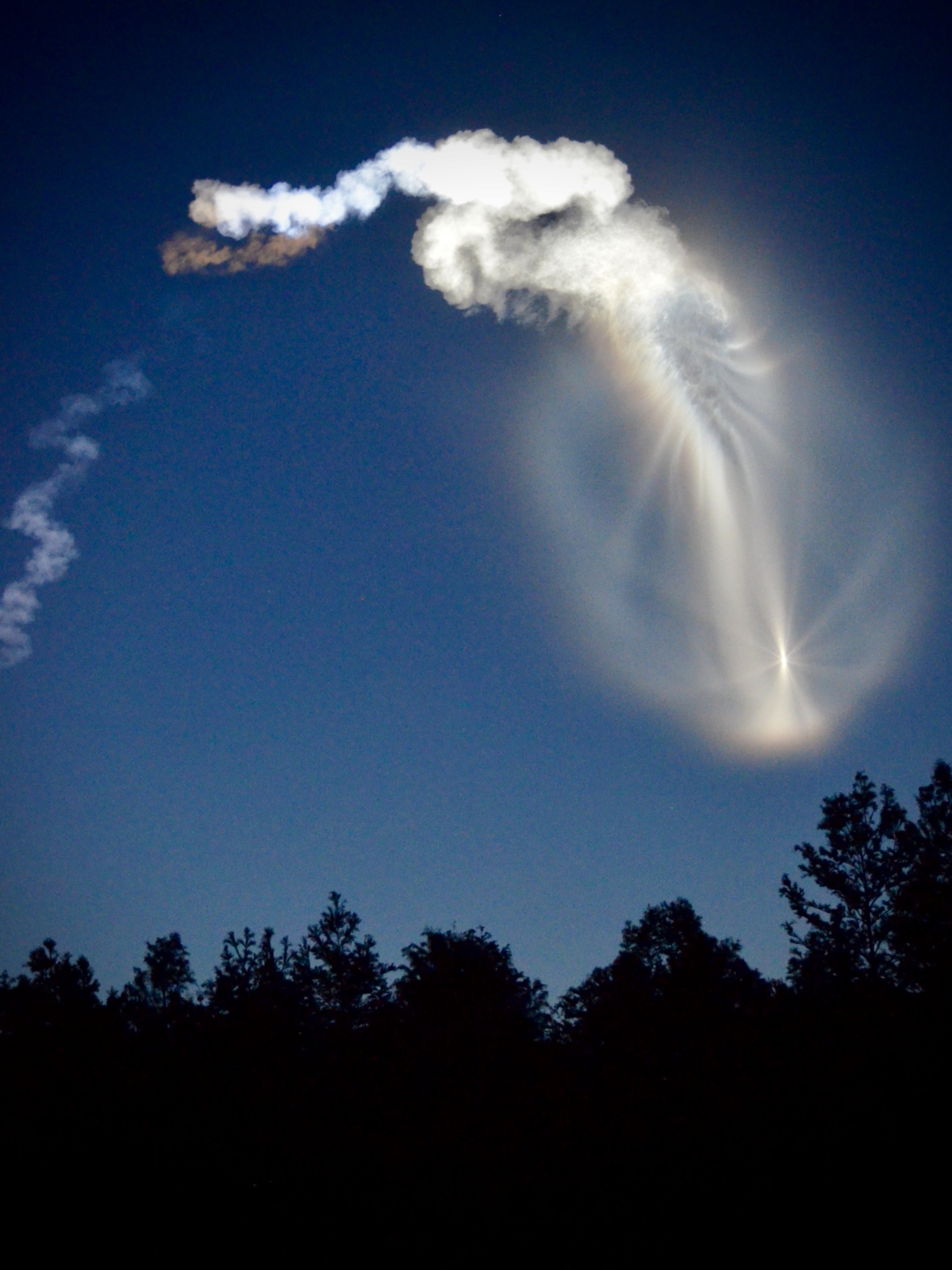 Twilight Falcon 9 launch seen from Orlando