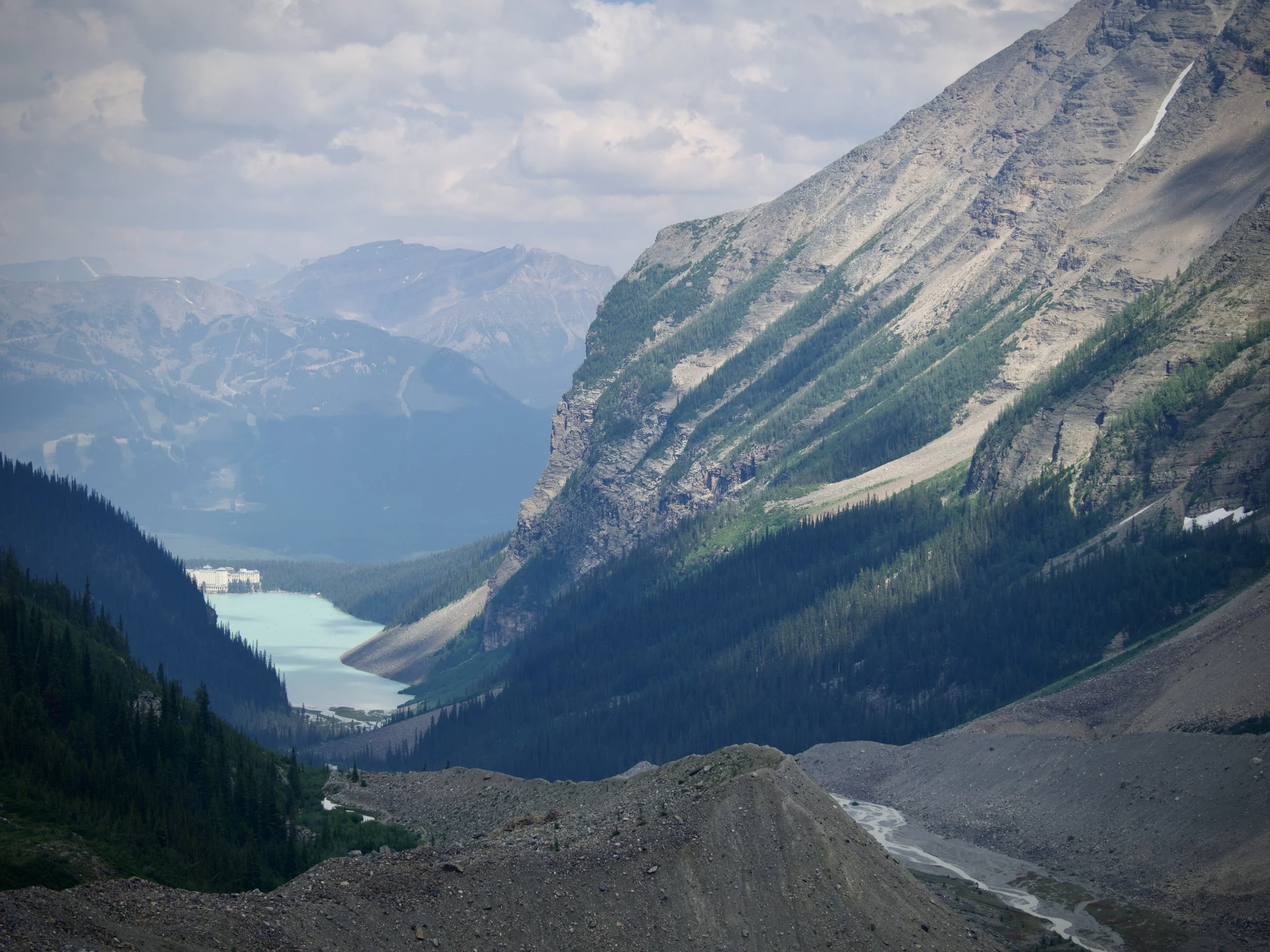 Lake Louise from the Plain of Six Glaciers Trail