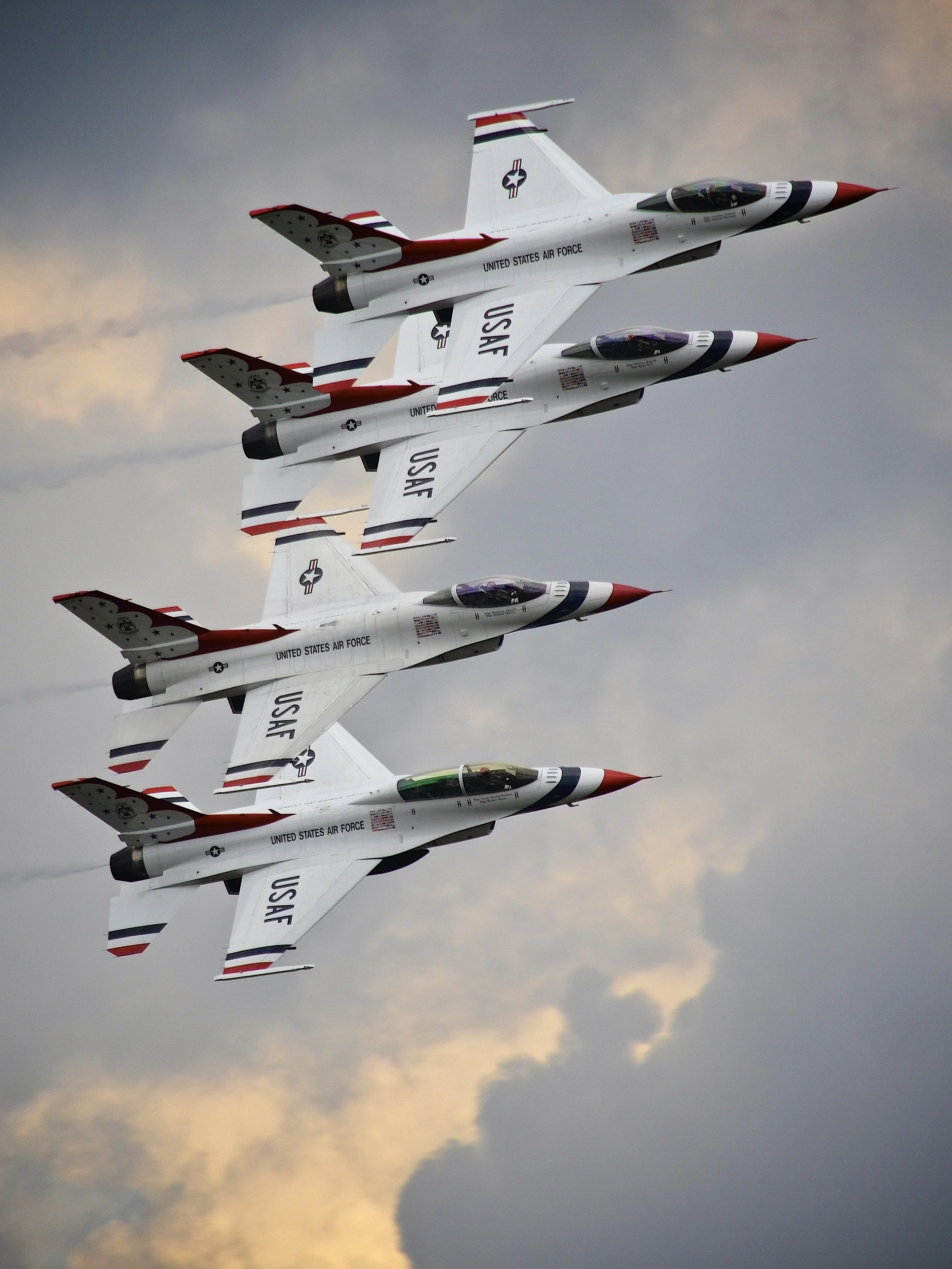 Thunderbirds with dramatic skies