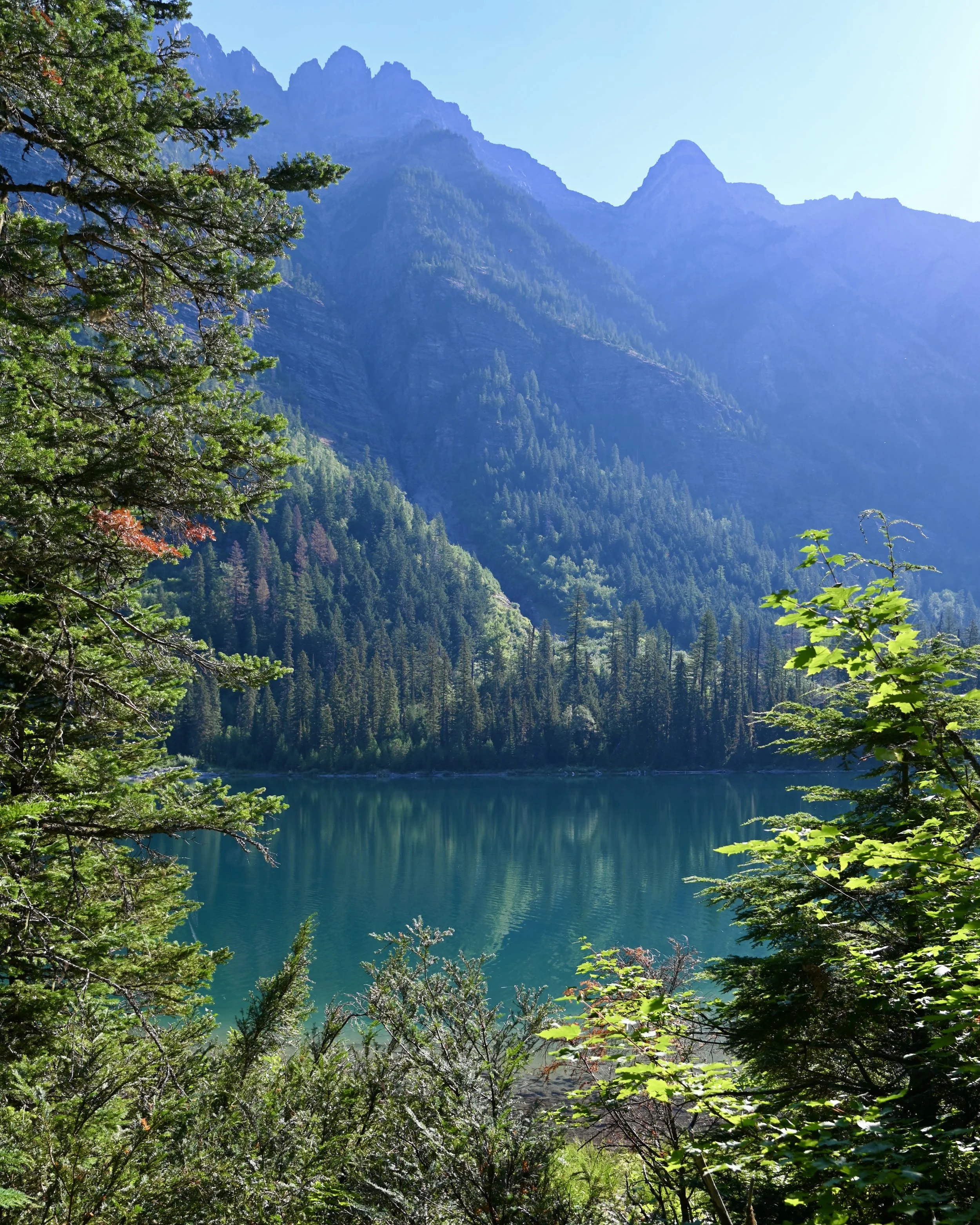 Purple mountains at Avalanche Lake, Glacier
