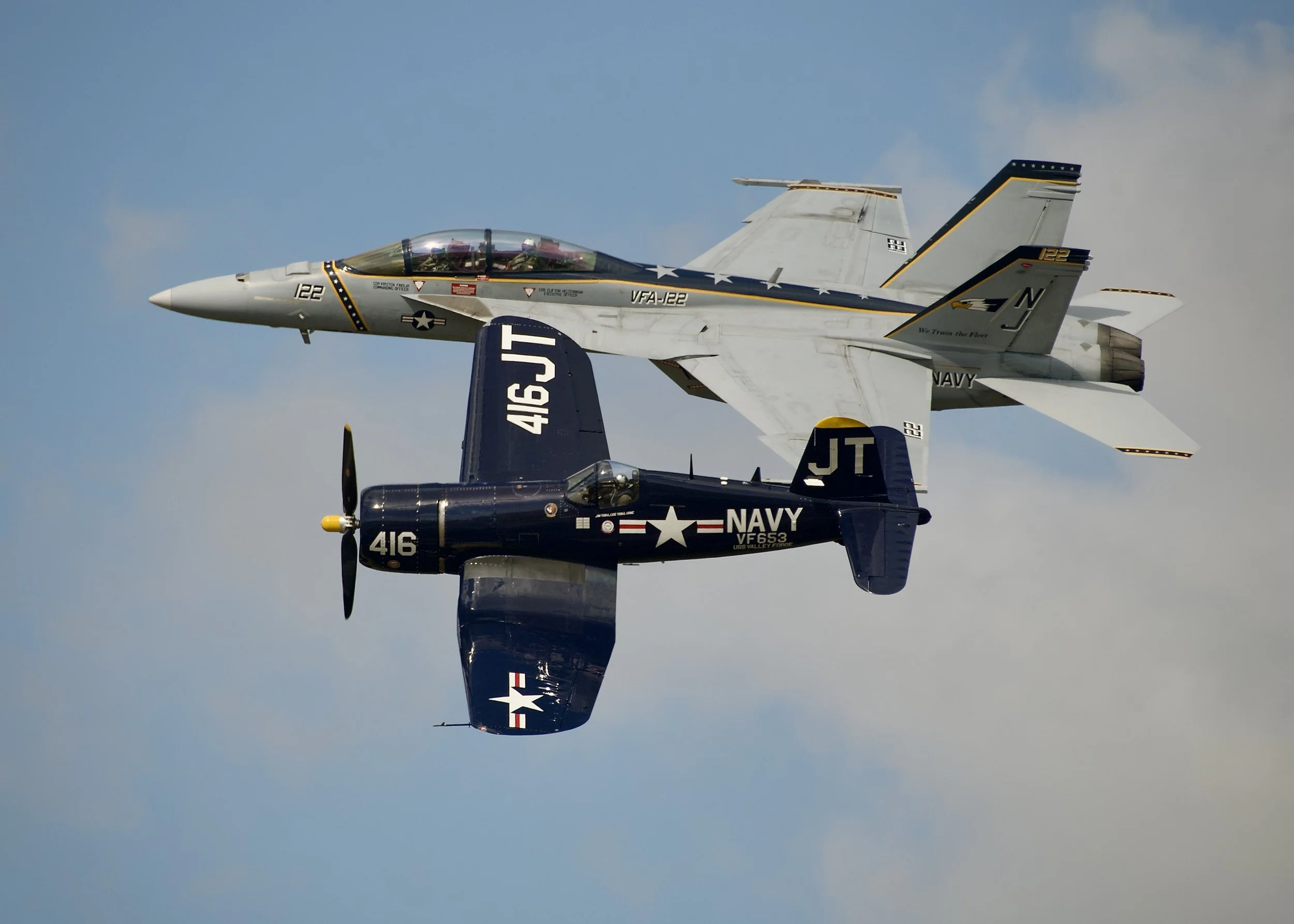 F/A-18 Super Hornet and F-4U Corsair