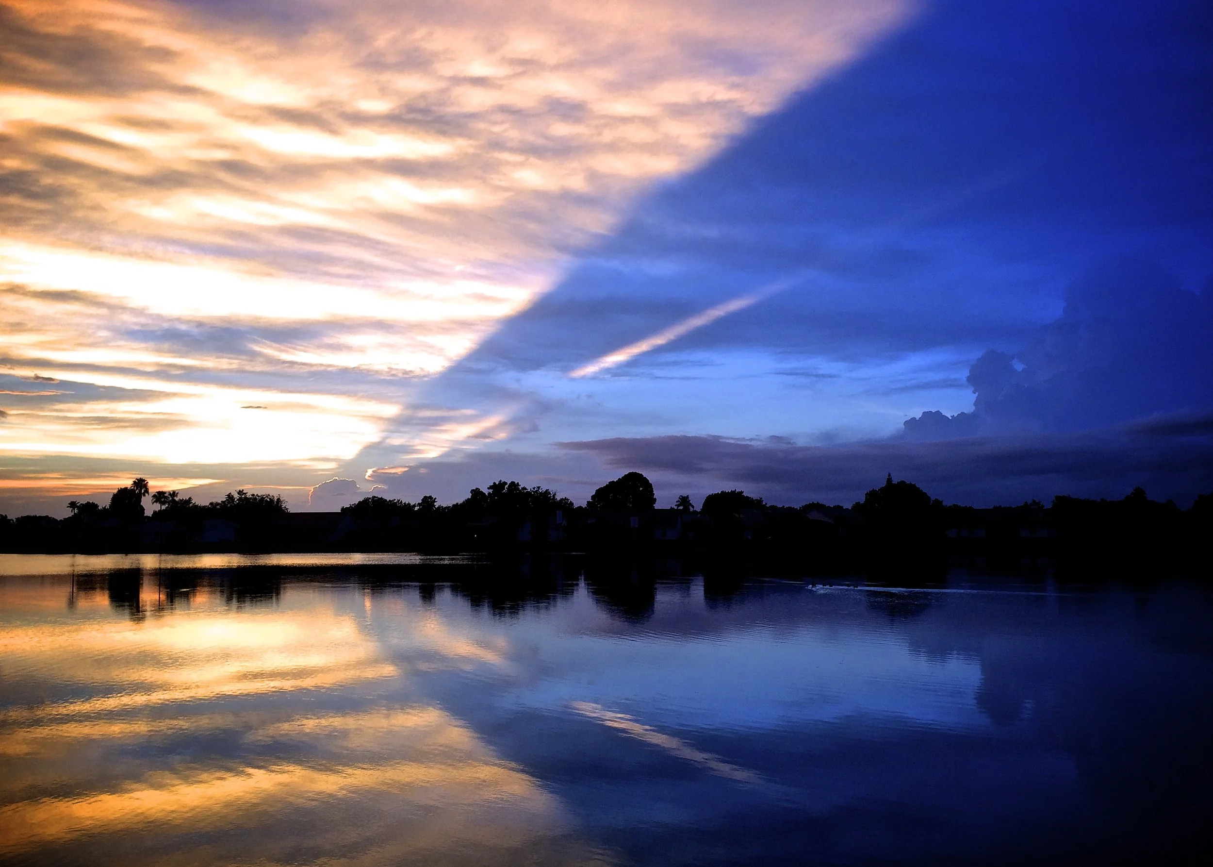 Backyard sunset