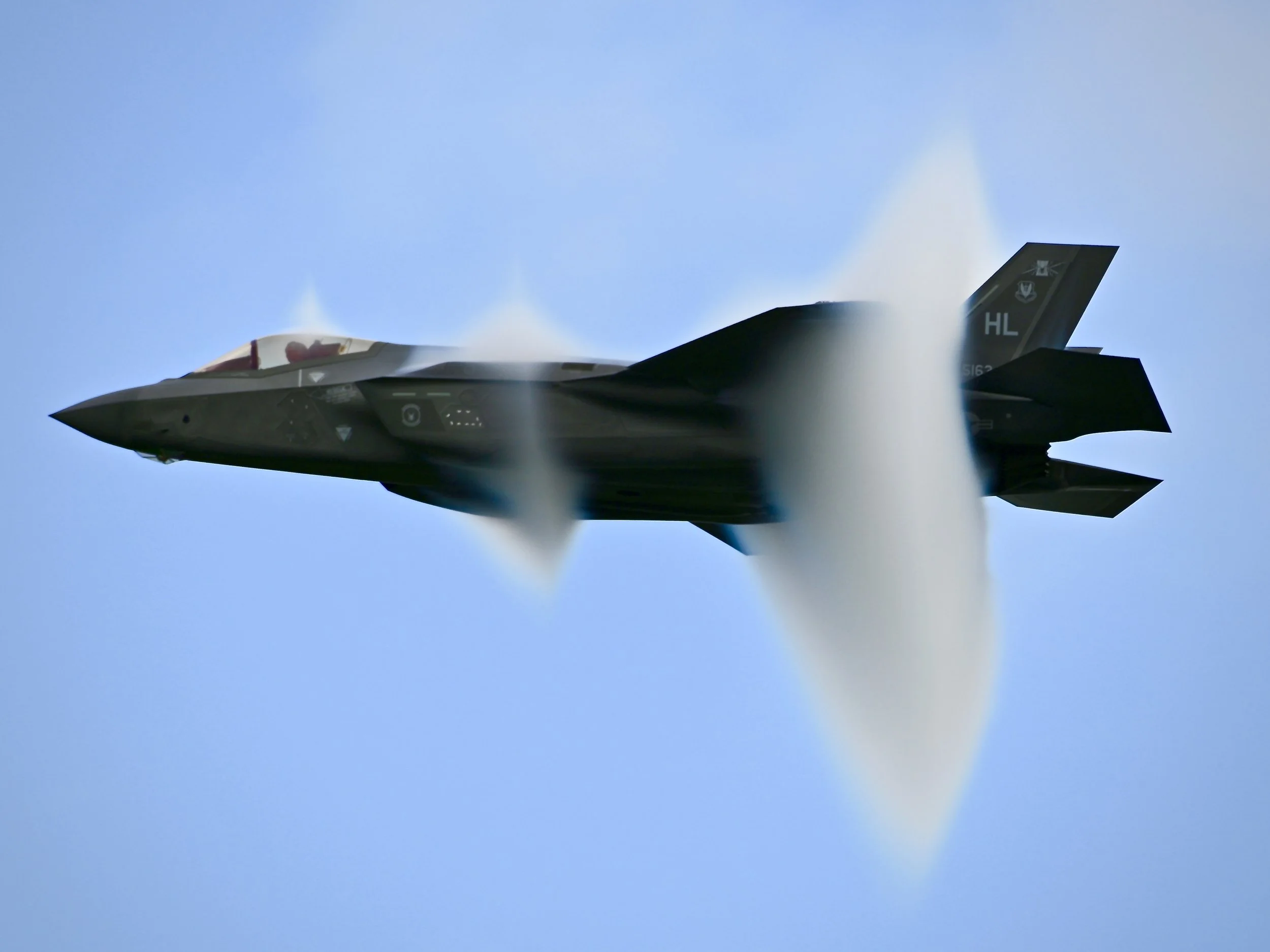 Vapor cones on an F-35 Lightning II