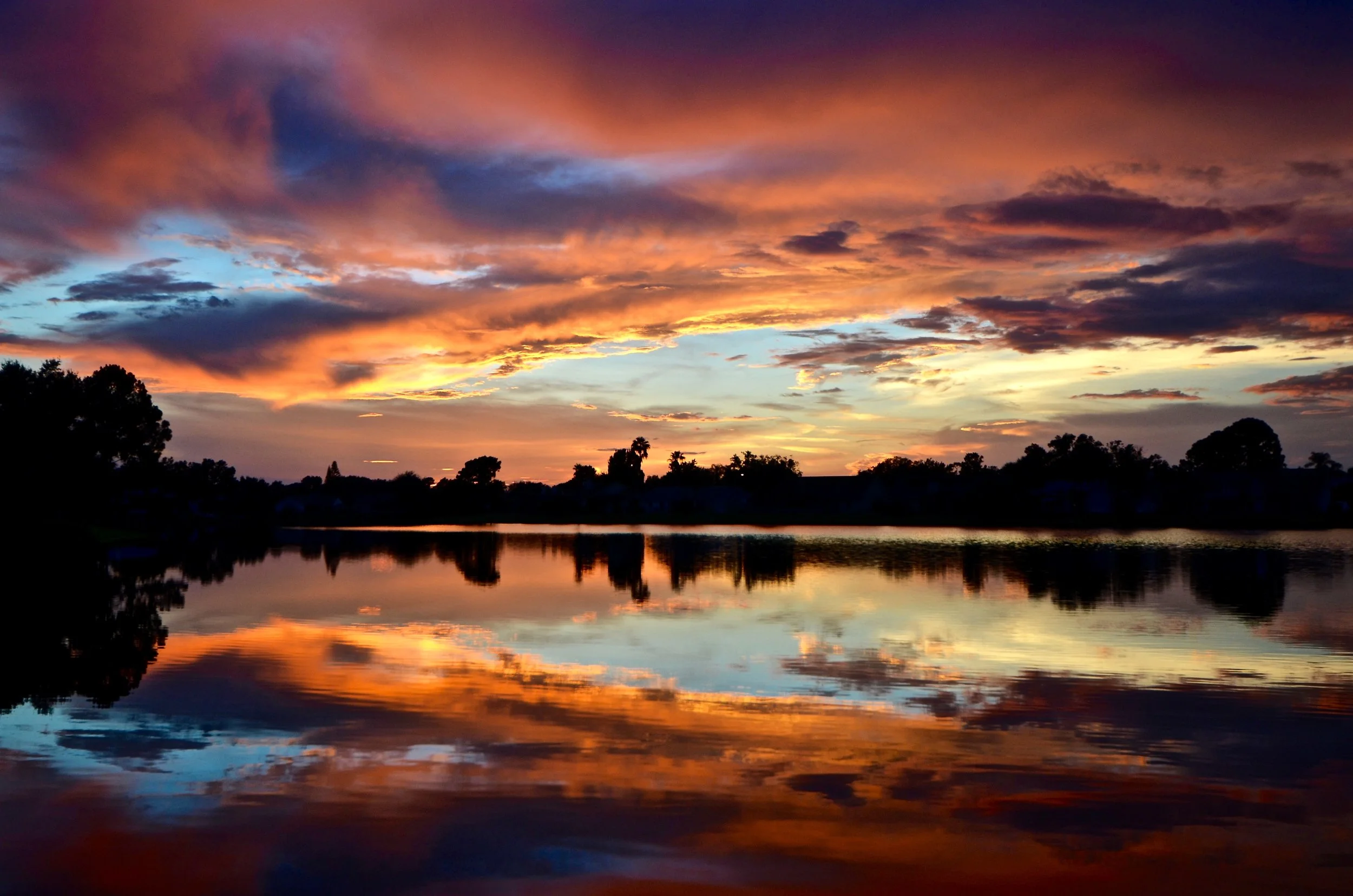 Backyard sunset