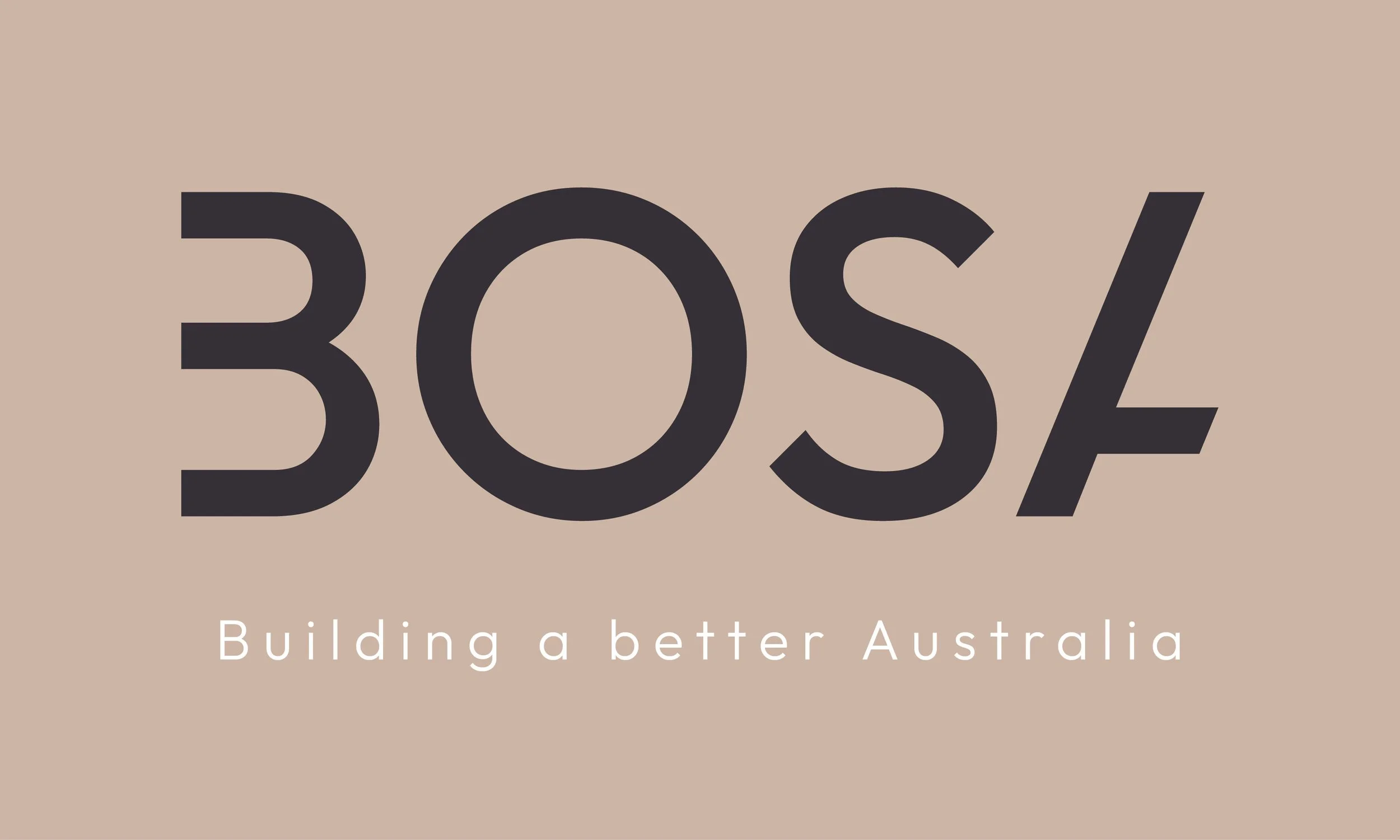 Logo with large black text '30S/' and smaller white text 'Building a better Australia' on a beige background.