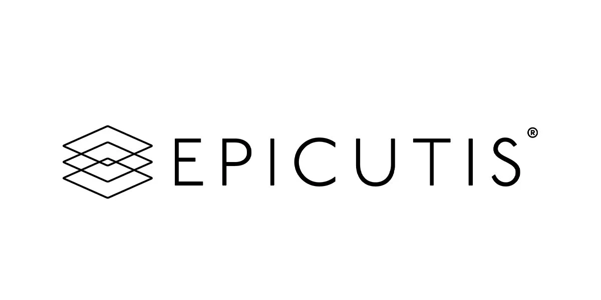 The Epicure logo features a black geometric design resembling stacked squares and the word 'EPICUTIS' in black capital letters on a white background.