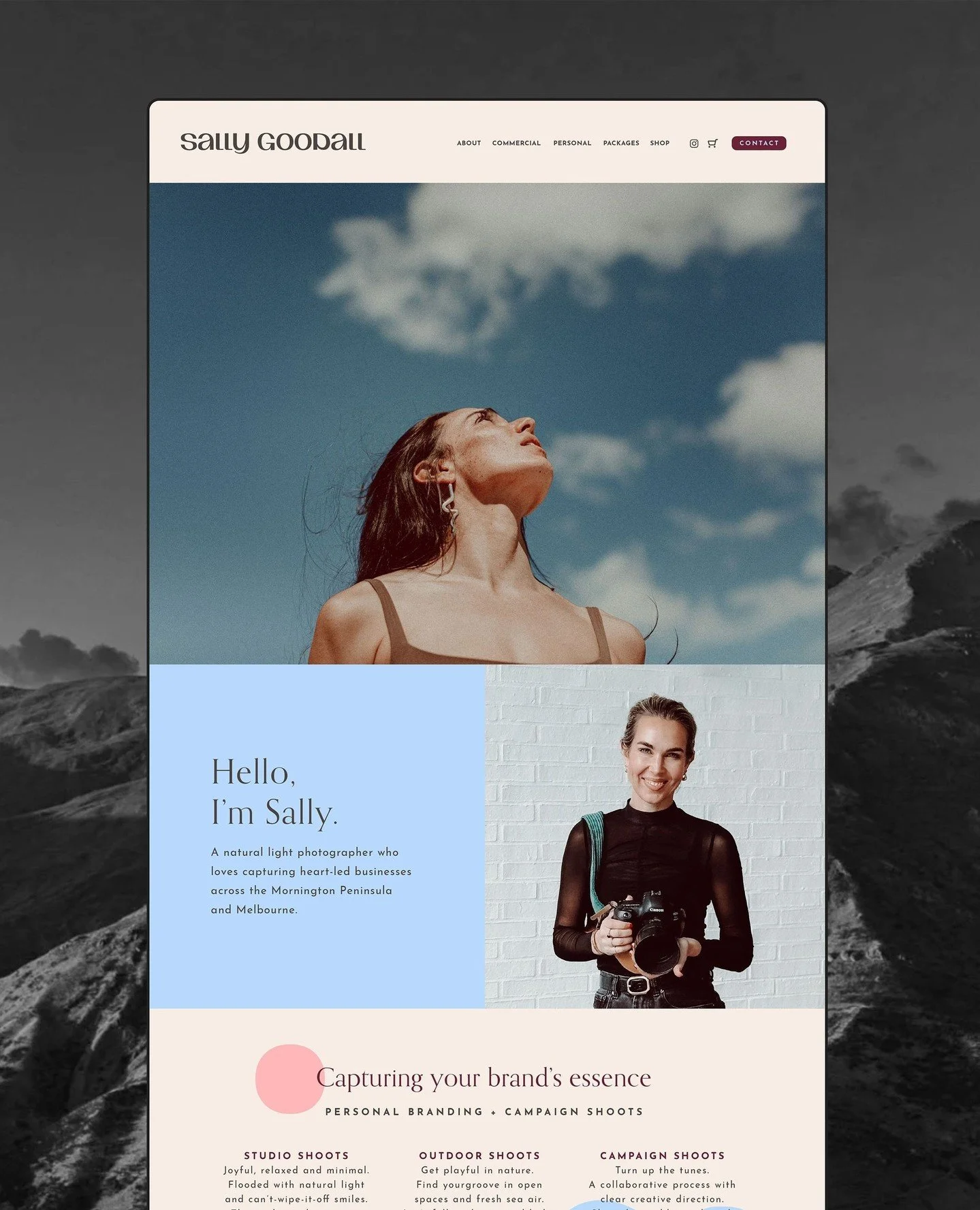 Absolutely loved bringing a fresh new look to @sallygoodallphotography &mdash; from a refined logo and playful brand elements to a beautiful new website that feels just as warm, thoughtful, and full of personality as the photography itself. 💜🧡💛⁠
.