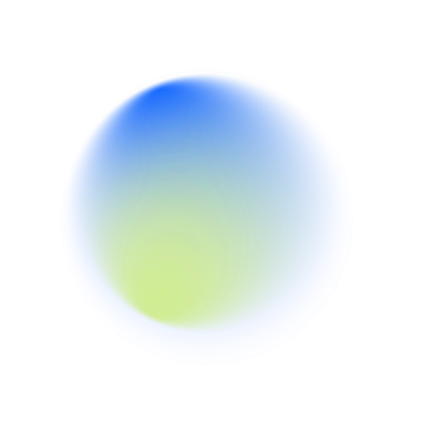 A glowing, semi-transparent sphere with a gradient of light blue to yellow-green, reflecting light against a black background.