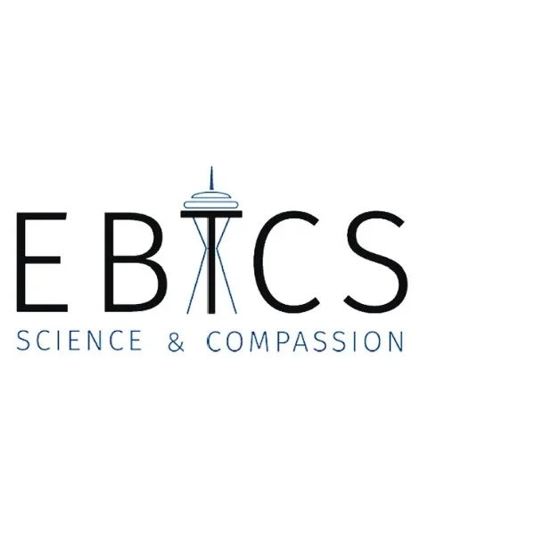 Logo for EBICS with the phrase "Science & Compassion" below, featuring a stylized representation of the Space Needle integrated into the letter 'I'