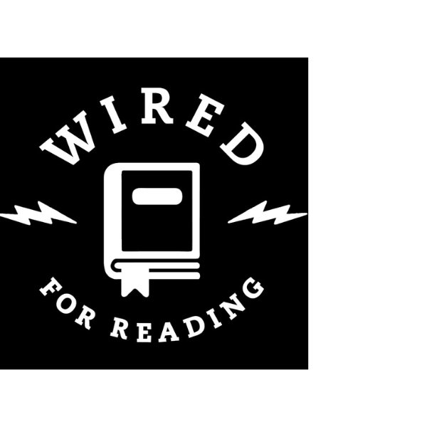 Logo with a book and lightning bolts, reading 'WIRED FOR READING'.