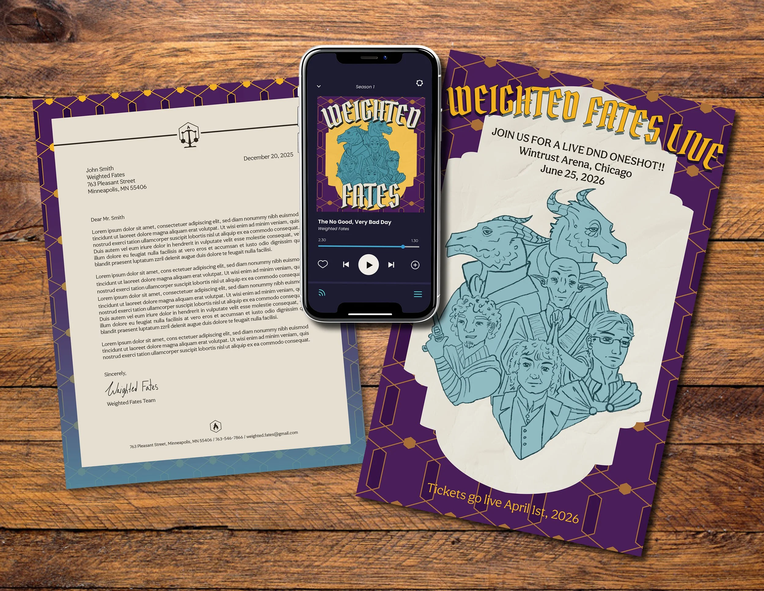 Letterhead, Podcast Spotify Cover, Live Event Poster