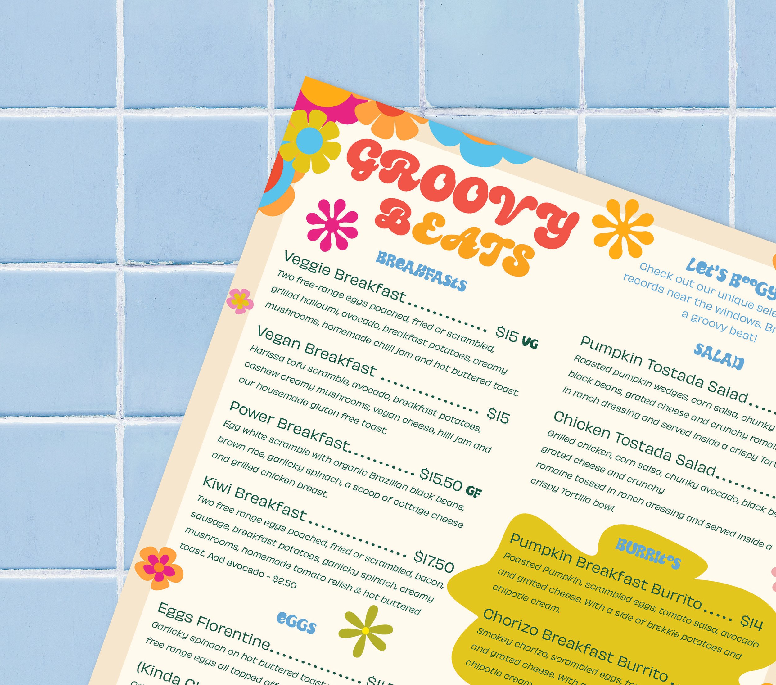 Groovy BEats Menu