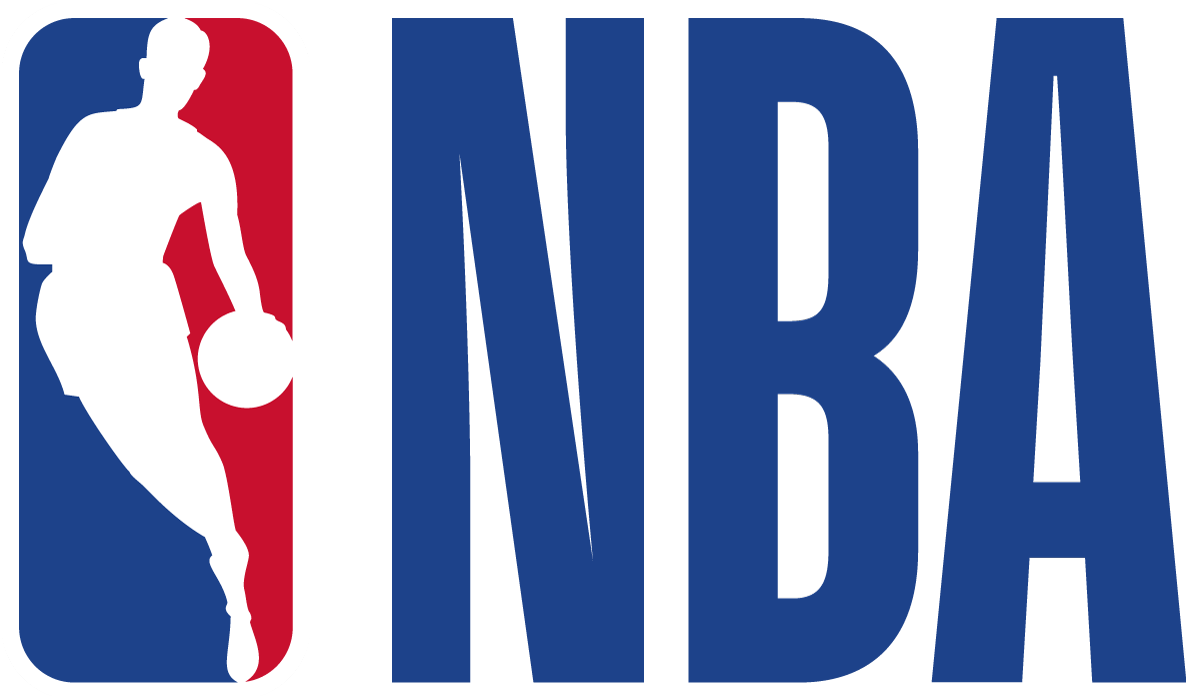 NBA logo with a female basketball player silhouette dribbling a basketball, adjacent to the letters N, B, D, A.