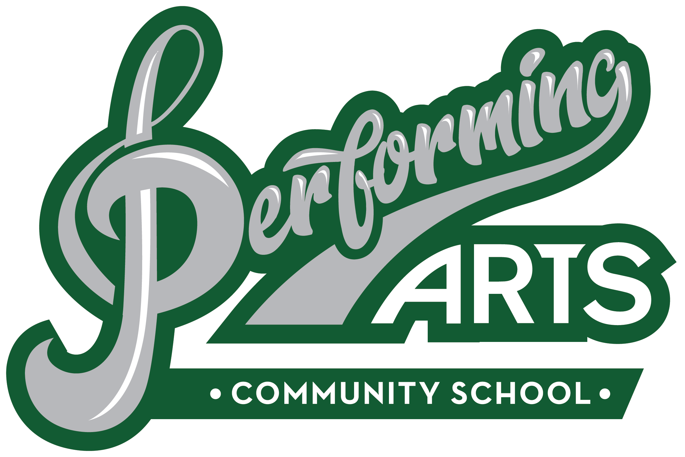 Decorative logo in green and gray text that reads 'Learning Arts Community School.'