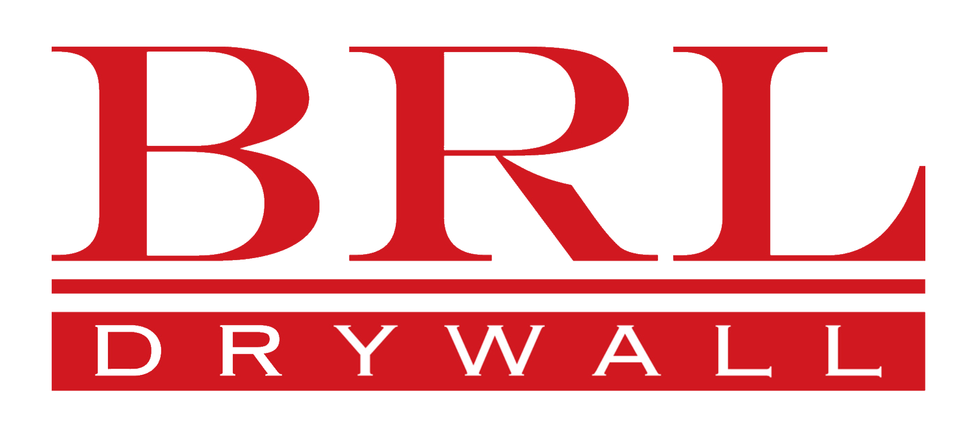 Logo of BRI Drywall with black, red, and white colors, featuring bold stylized letters BRI and the words DRYWALL underneath.