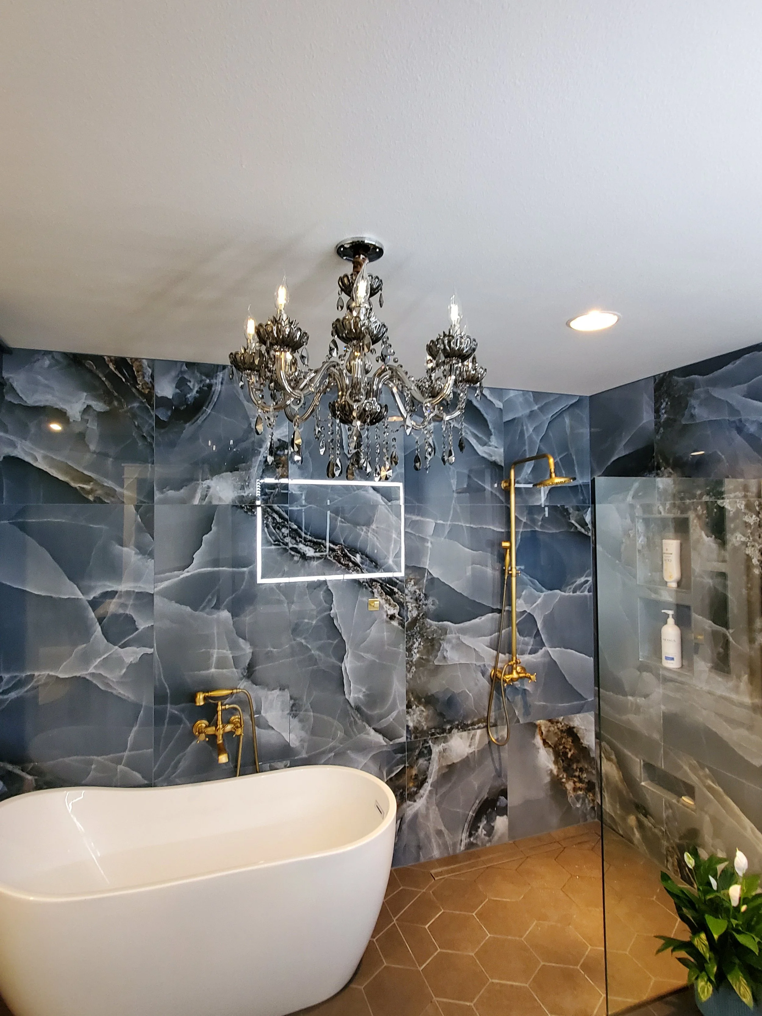 tiles heated floors lighting recessed chandelier