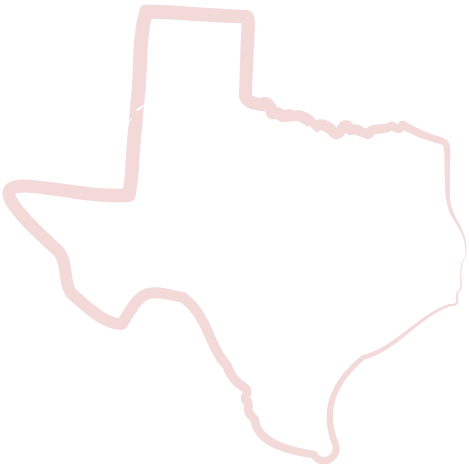 Large photo of a opaque pink bordered Texas to signify local resources in El Paso, Texas for Tiny Feeding Co. including pediatric dentist, pediatric therapist, midwifery, chiropractic care, postpartum support, and pelvic floor therapy in El Paso
