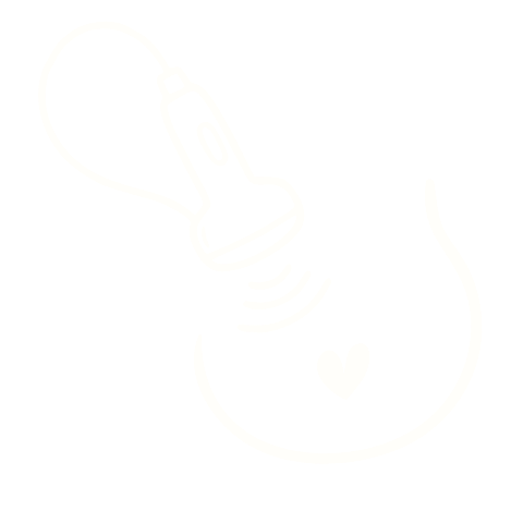 White green breast and ultrasound wand to signify therapeutic ultrasound on a transparent background for Tiny Feeding Co. in El Paso, TX.