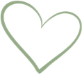 Green outline of a heart.