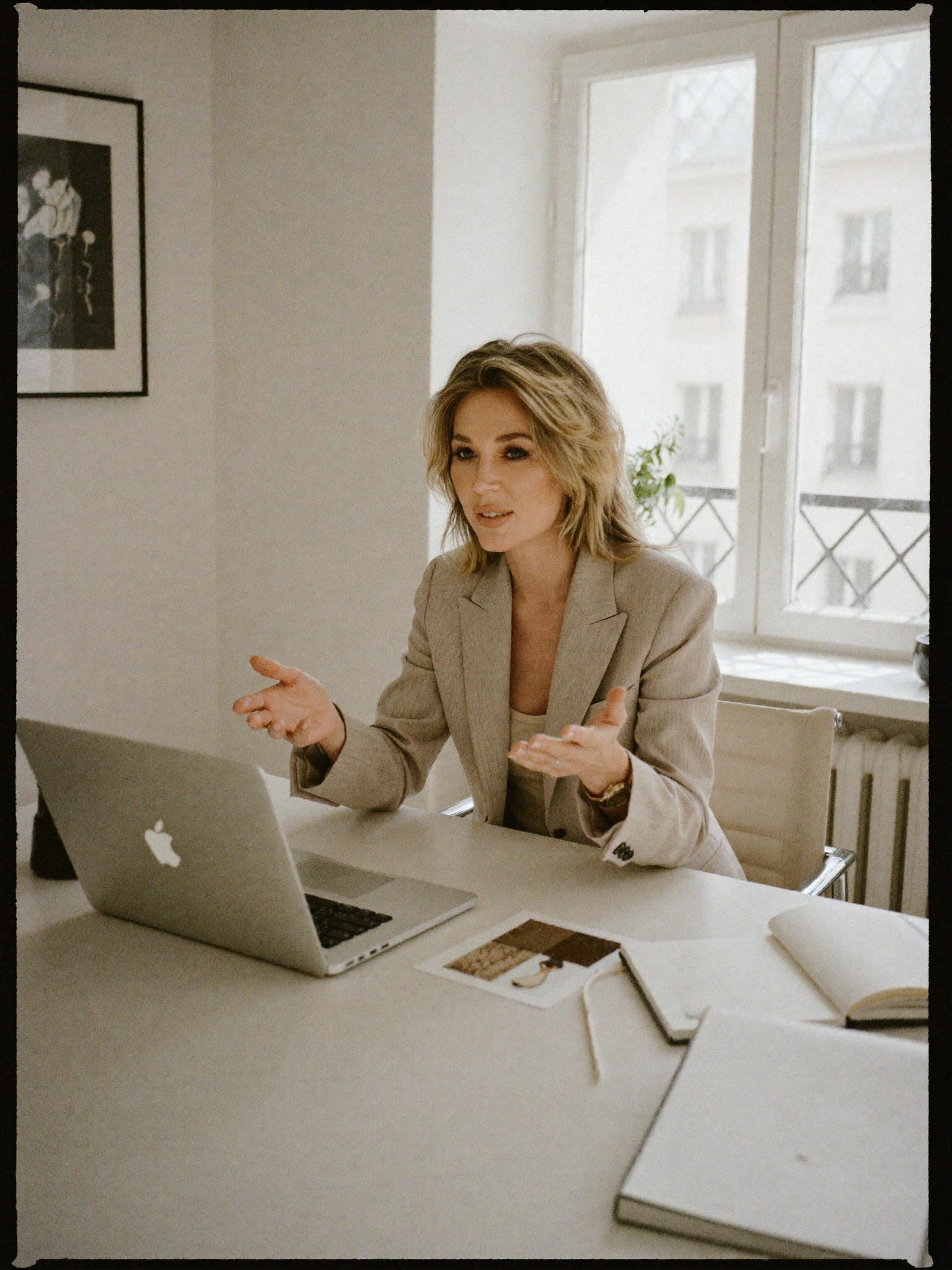 An image consultant explaining to her client her options