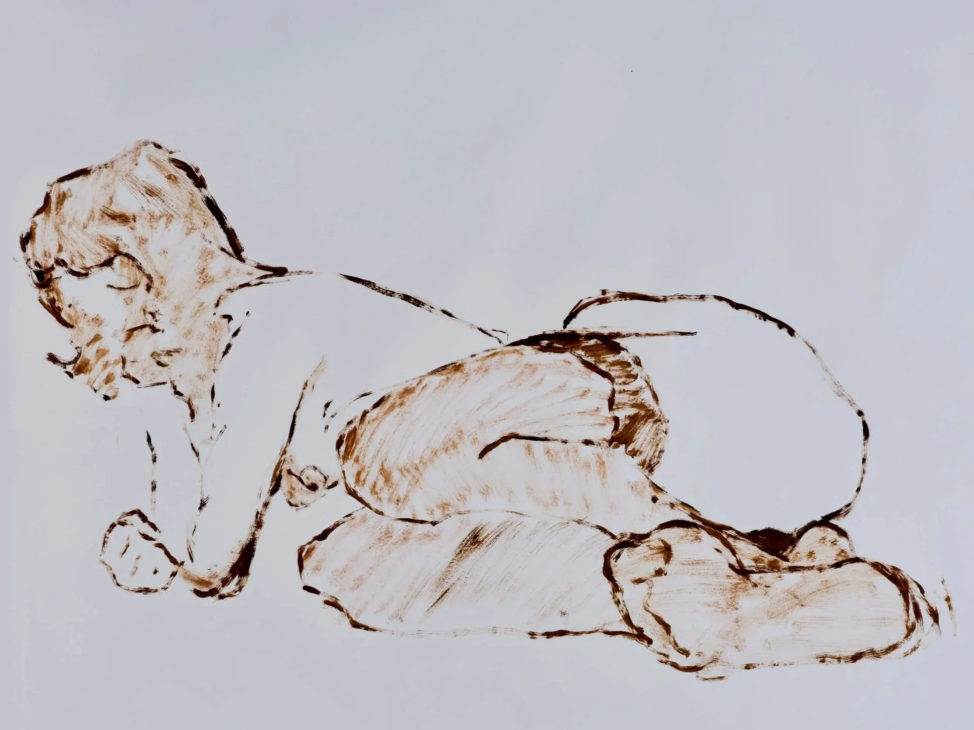 Pose 2, oil on paper, 134 x 97 cm, 2023