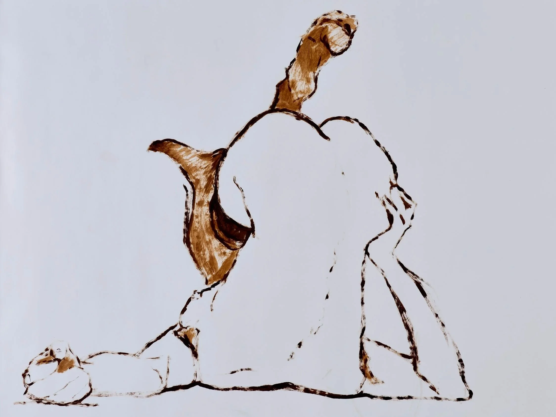 Pose 3, oil on paper, 130 x 115 cm, 2023