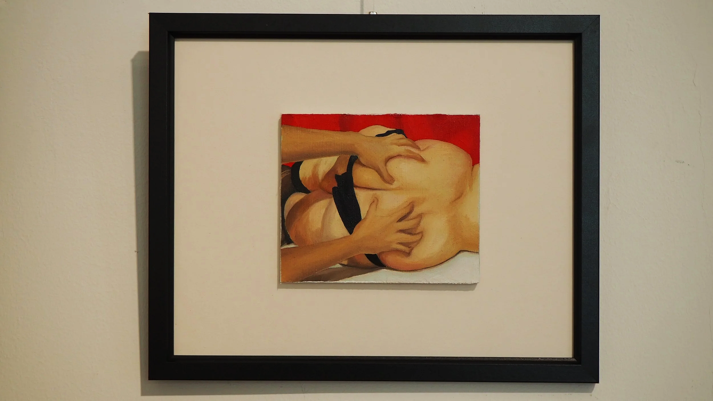 Bum II, oil and acrylic on board (framed),  12 x 10 cm (27 x 22 cm), 2026