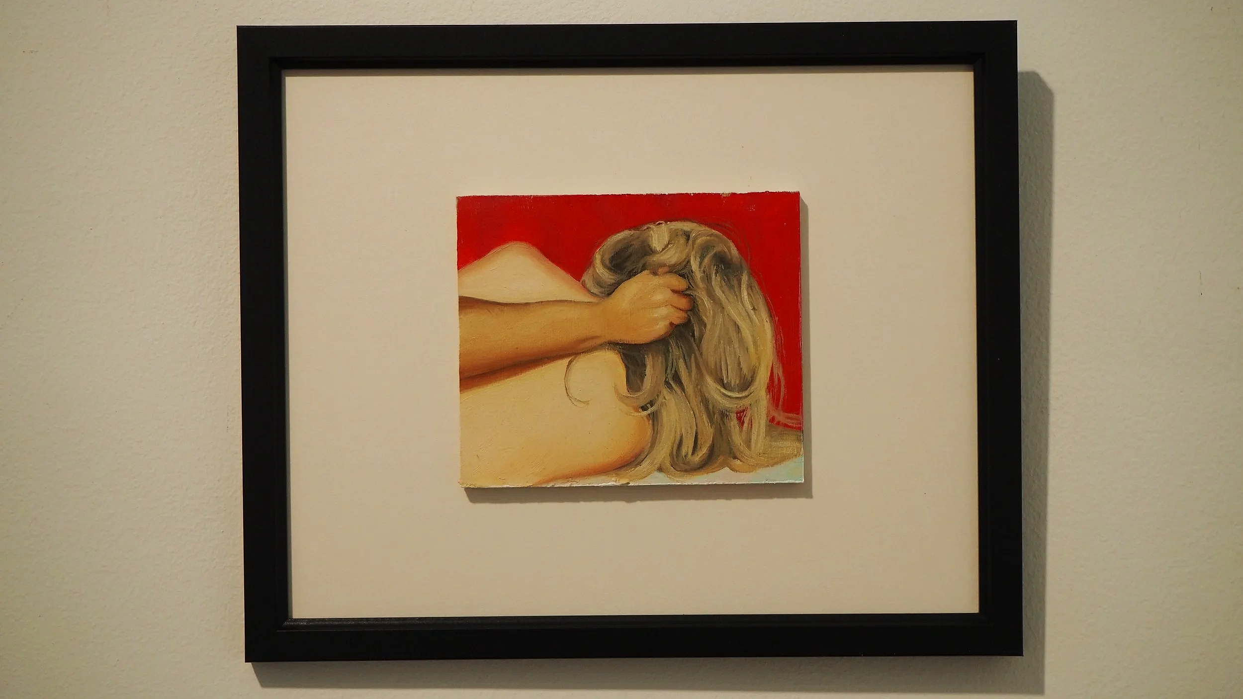 Feminine Toy, oil and acrylic on board (framed),  12 x 10 cm (27 x 22 cm), 2026