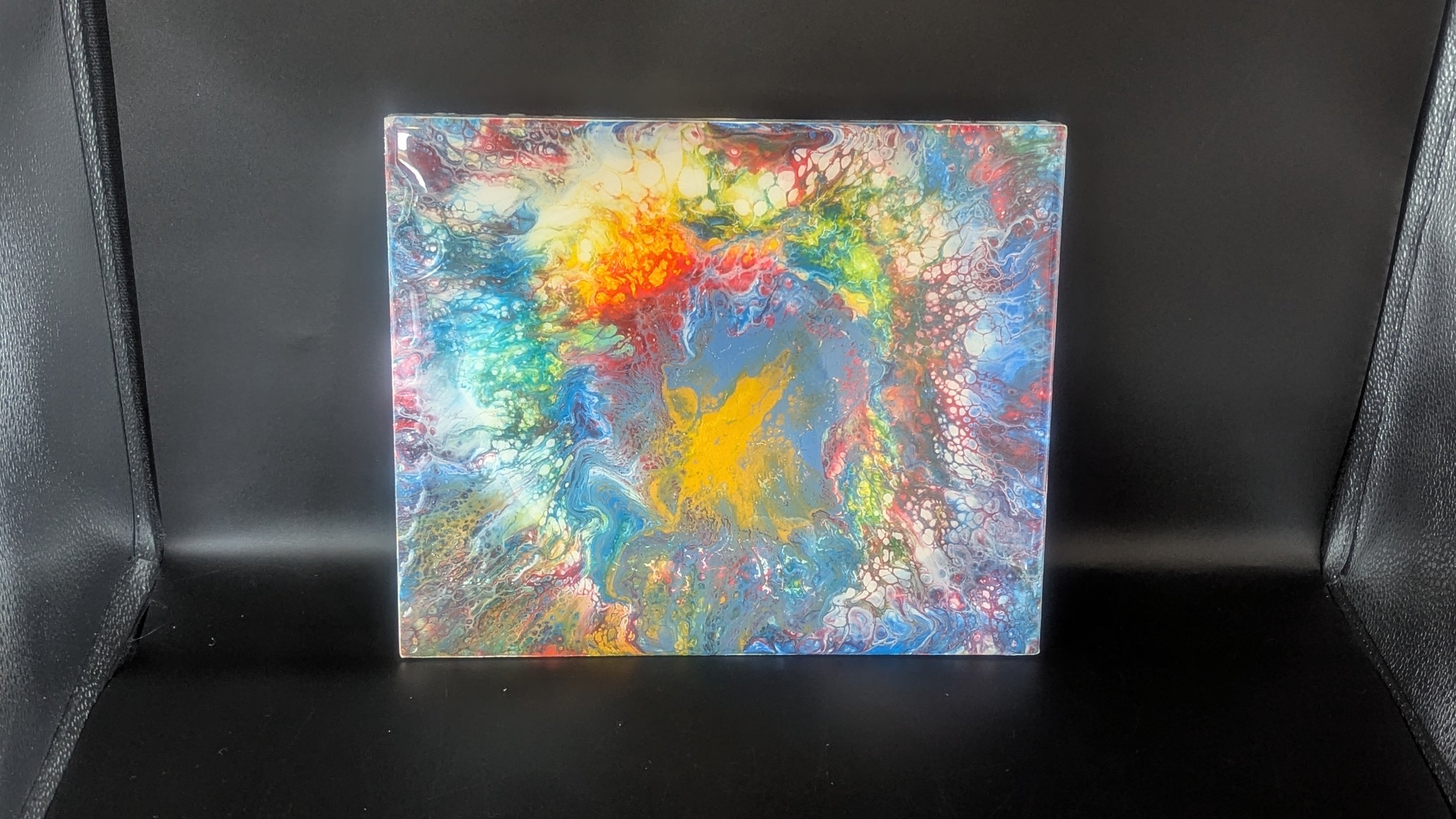 Multi colour Resin Pour star burst - commissions also taken