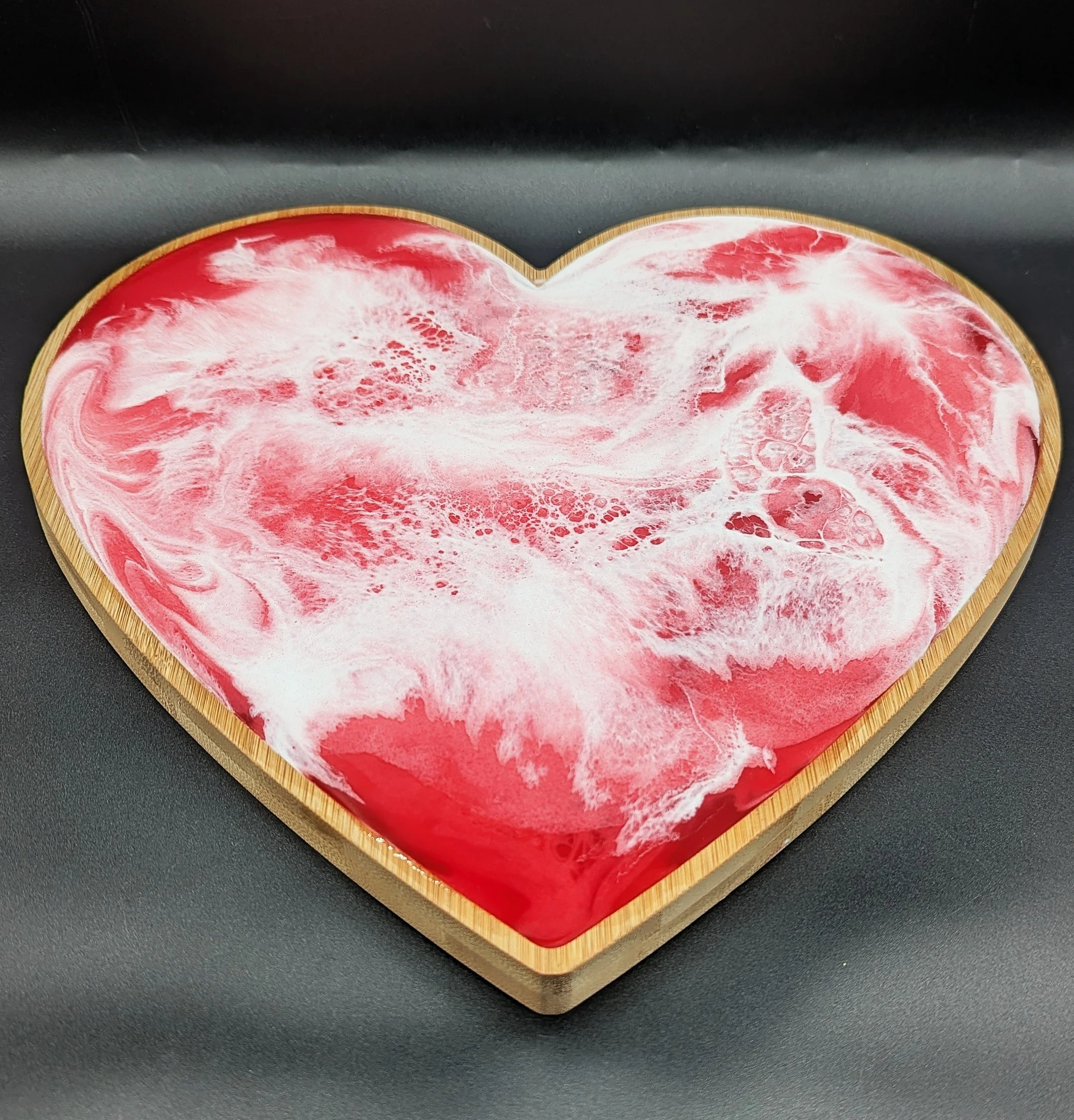 Framed Resin Slate in wood Heart - one of a kind - made to order - commissions also taken