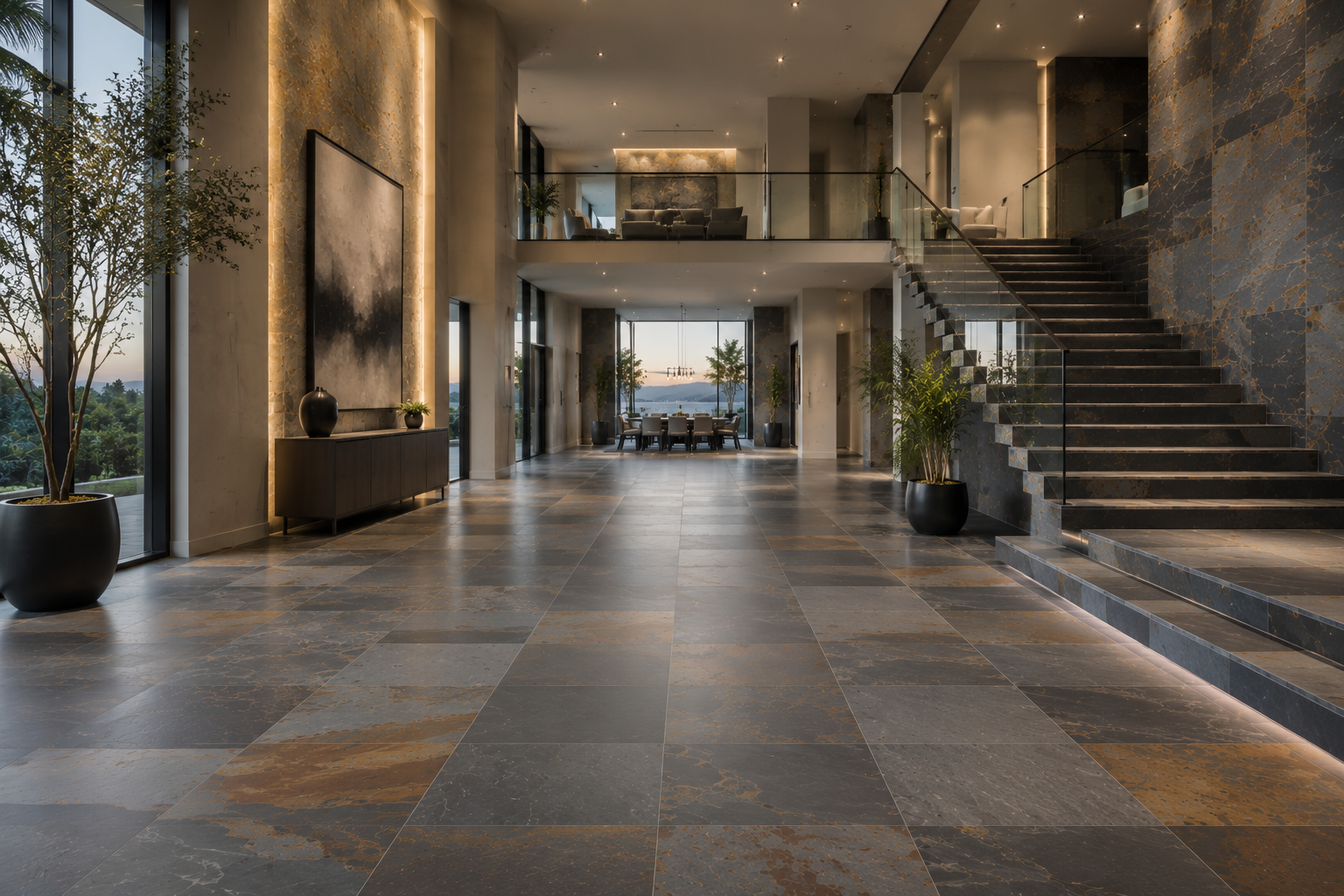 Slate honing services by Mr. Marble and Stone, including surface refinement, matte finishing, and natural stone restoration in Vancouver and Los Angeles.
