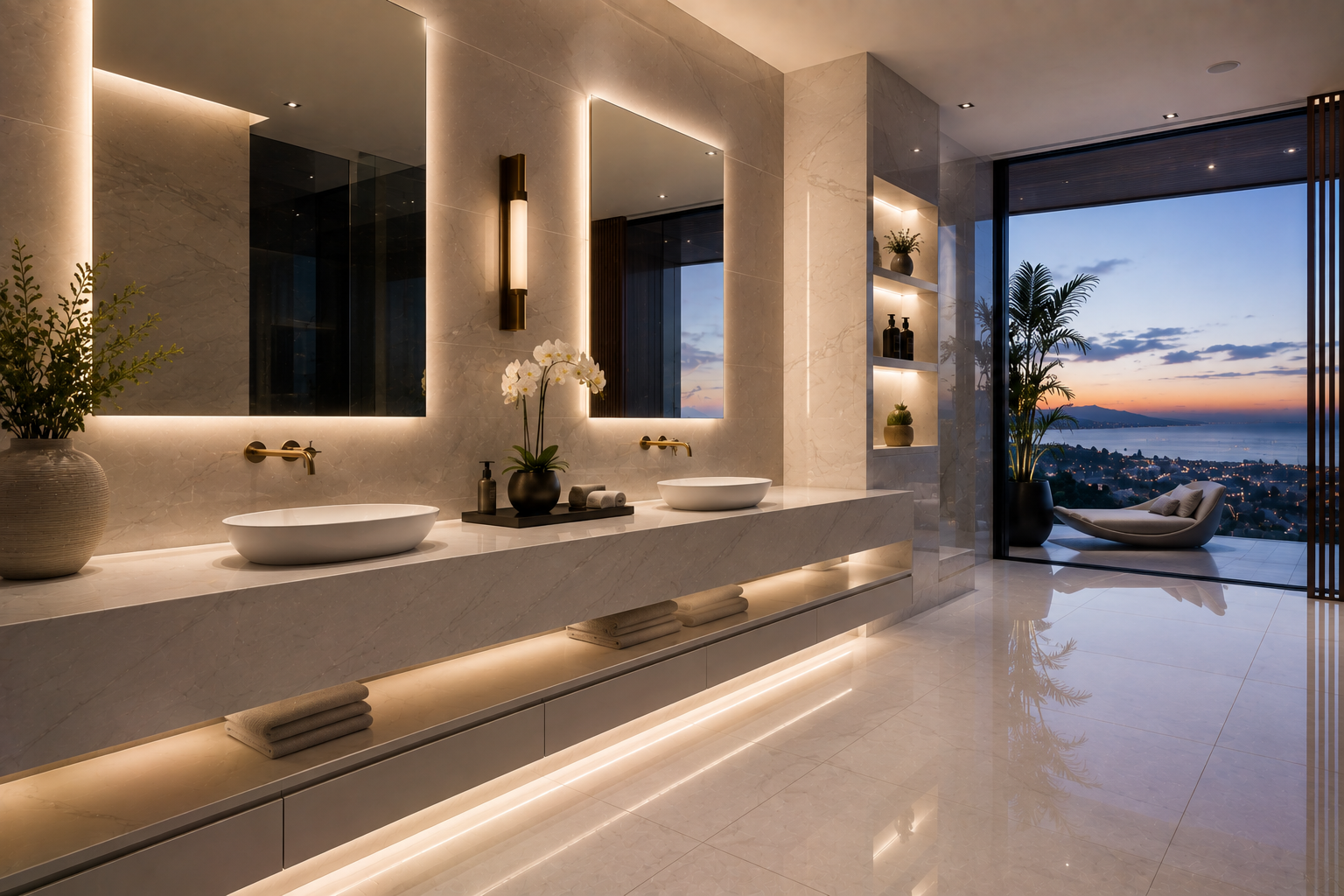 Porcelain vanity sealing by Mr. Marble & Stone in Vancouver and Los Angeles.