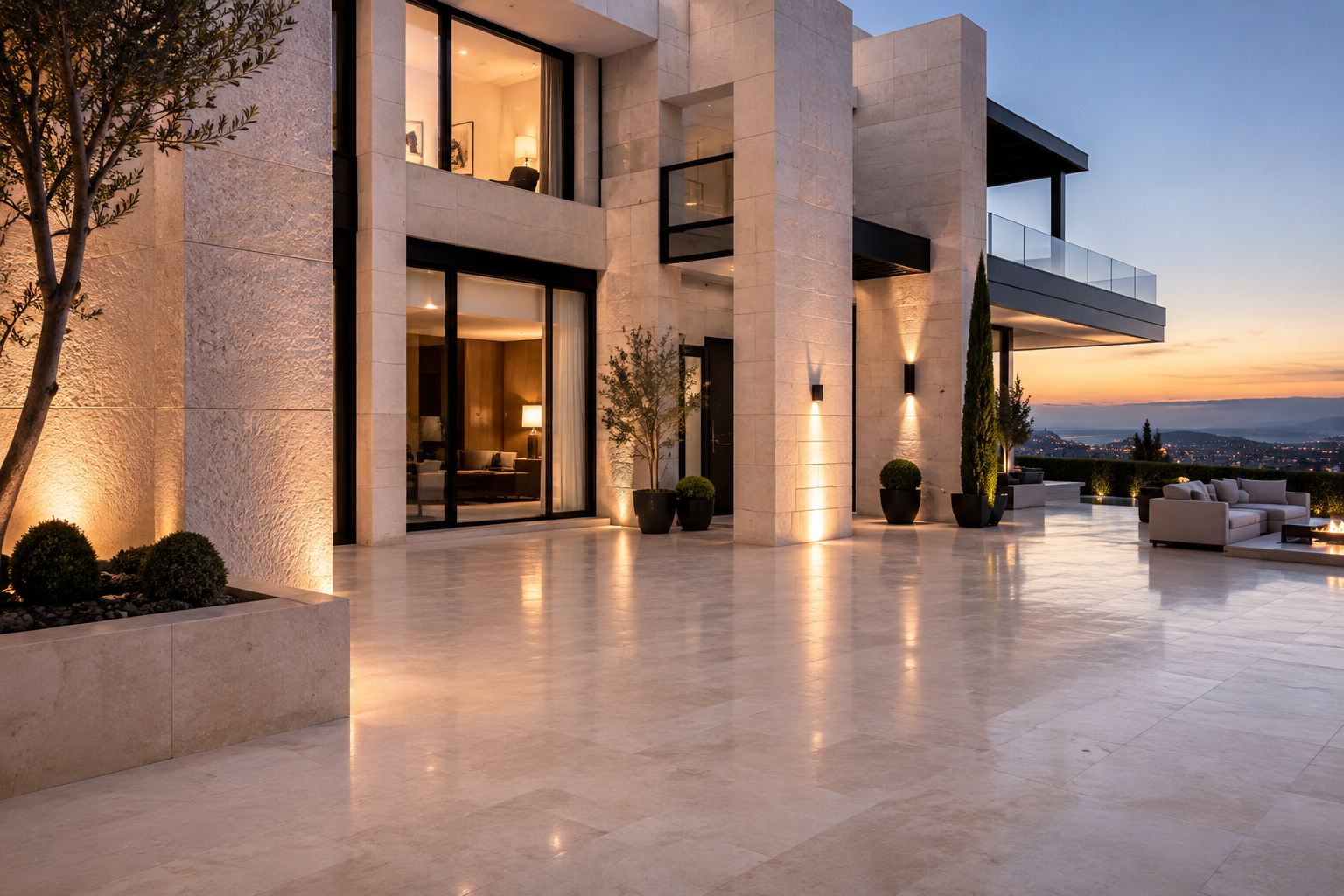 Professional limestone polishing, limestone refinishing, limestone sealing, and natural stone care by Mr. Marble and Stone for luxury limestone surfaces in Vancouver and Los Angeles.