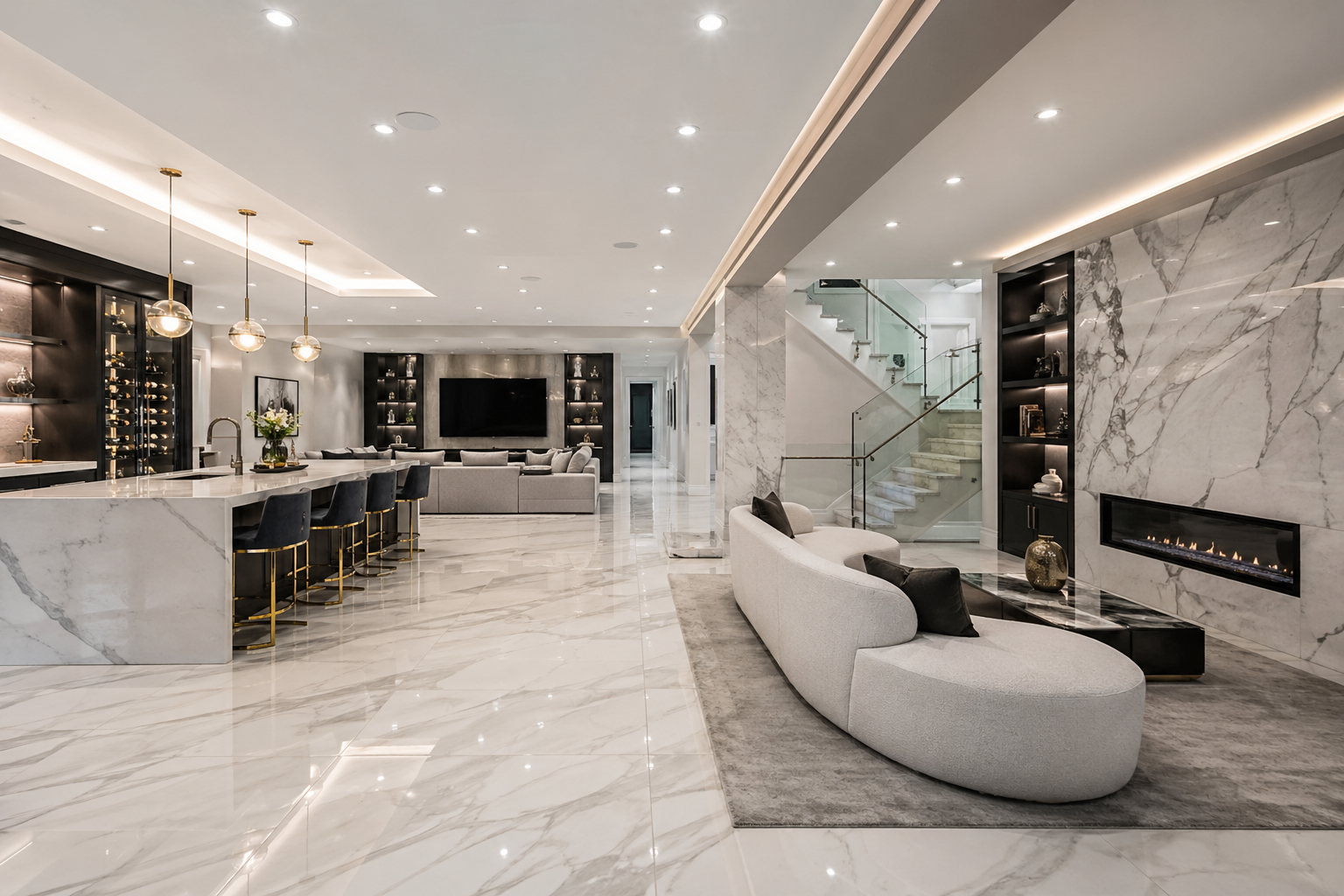 Luxury basement renovation and secondary suite in Vancouver featuring modern open-concept layout, custom finishes, legal suite design, and high-end residential remodeling for rental income and living space expansion
