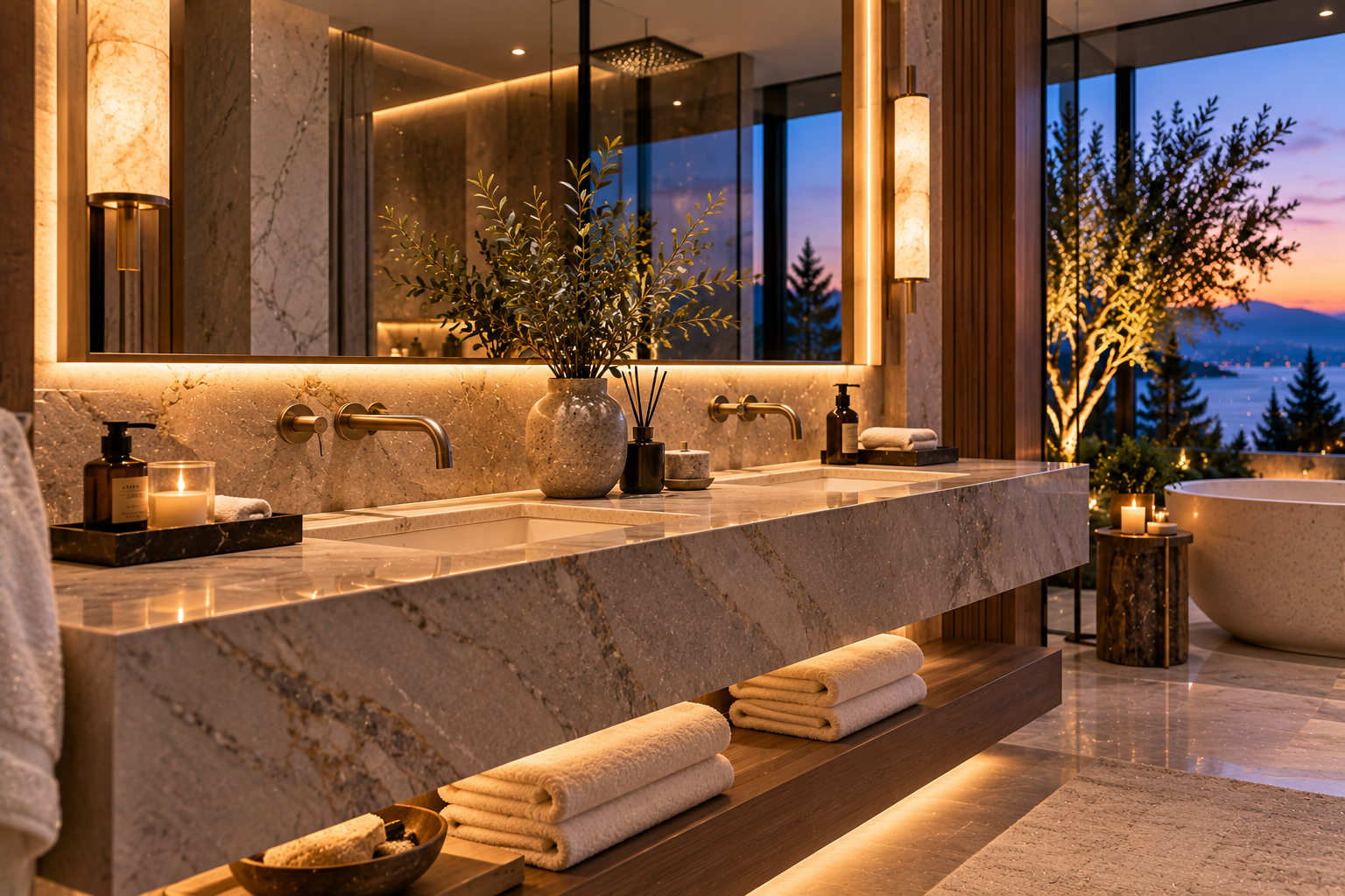 Mr. Marble and Stone vanity silicone and caulking repair, replacement, and sealing in Vancouver and Los Angeles, refreshing joints around bathroom vanities, sinks, countertops, backsplashes, walls, and surrounding surfaces.