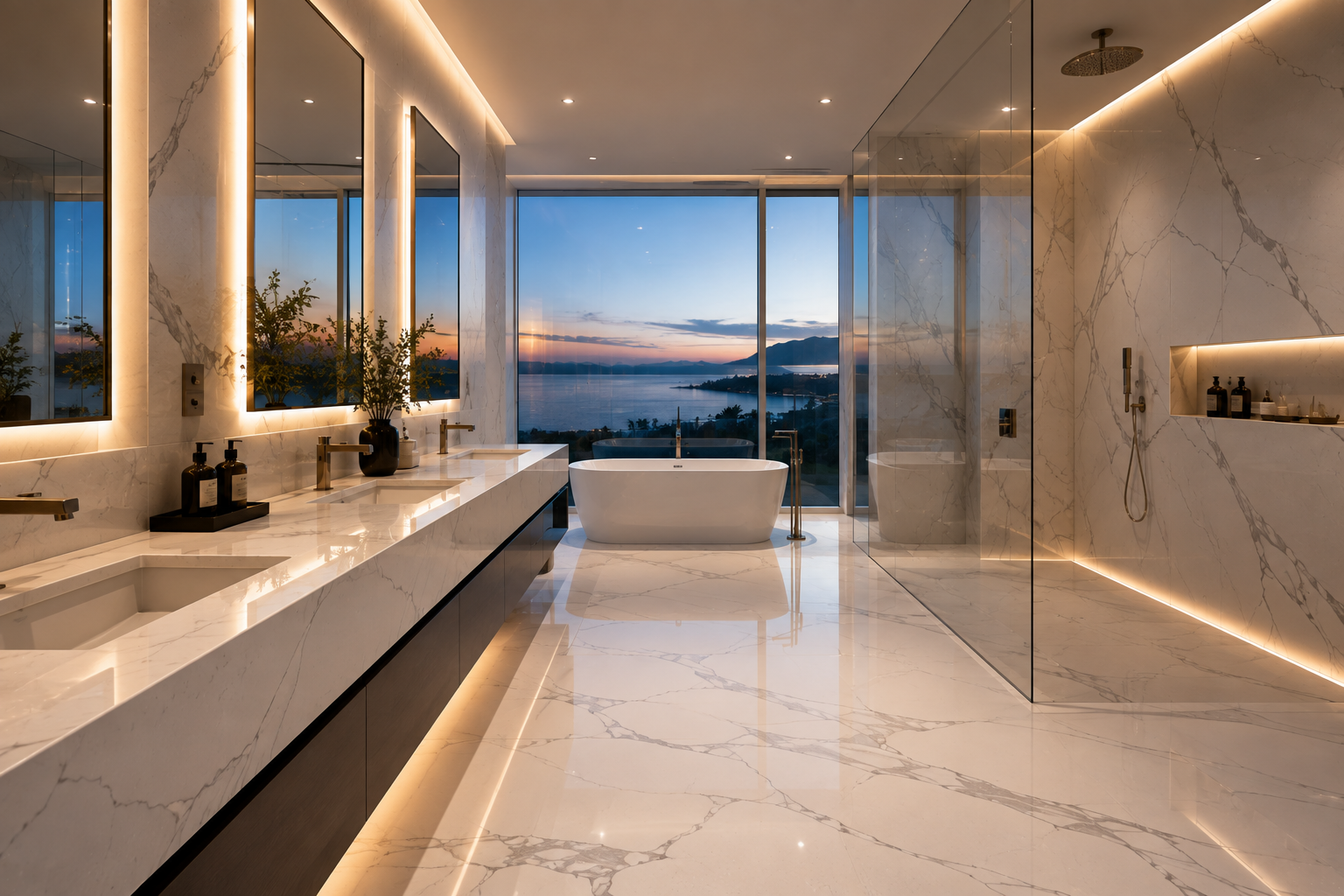Alt Text: Quartz sealing and surface protection by Mr. Marble and Stone for luxury properties in Vancouver and Los Angeles.