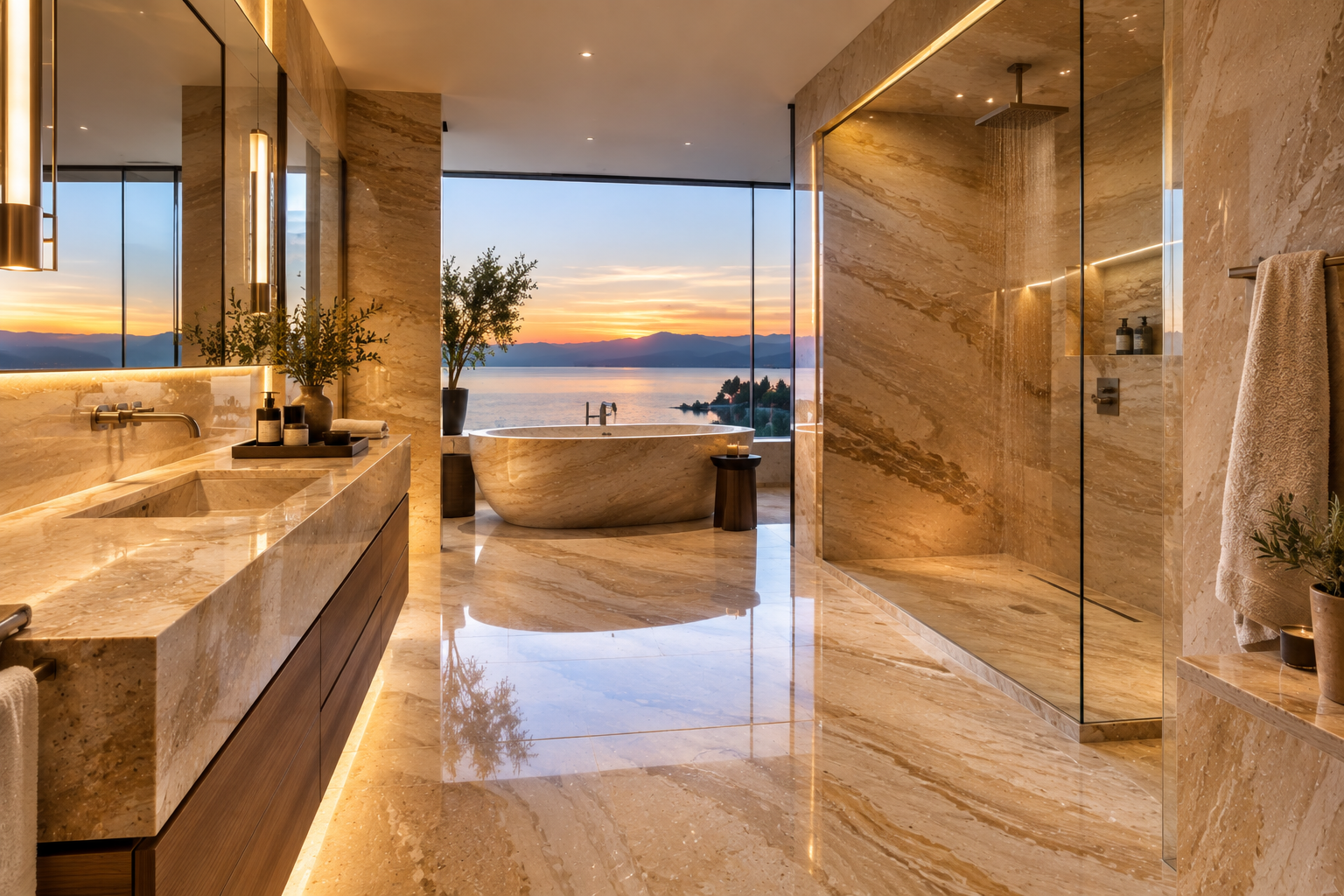 Sandstone bathroom restoration, sandstone bathroom polishing, sandstone bathroom cleaning, sandstone bathroom sealing, and sandstone bathroom refinishing in Vancouver and Los Angeles.